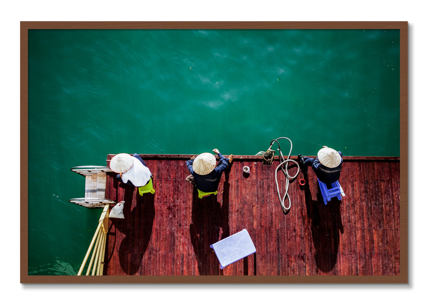 Framed photograph of Afternoon Ritual by Dylan Ozanich, Walnut frame, Full Bleed