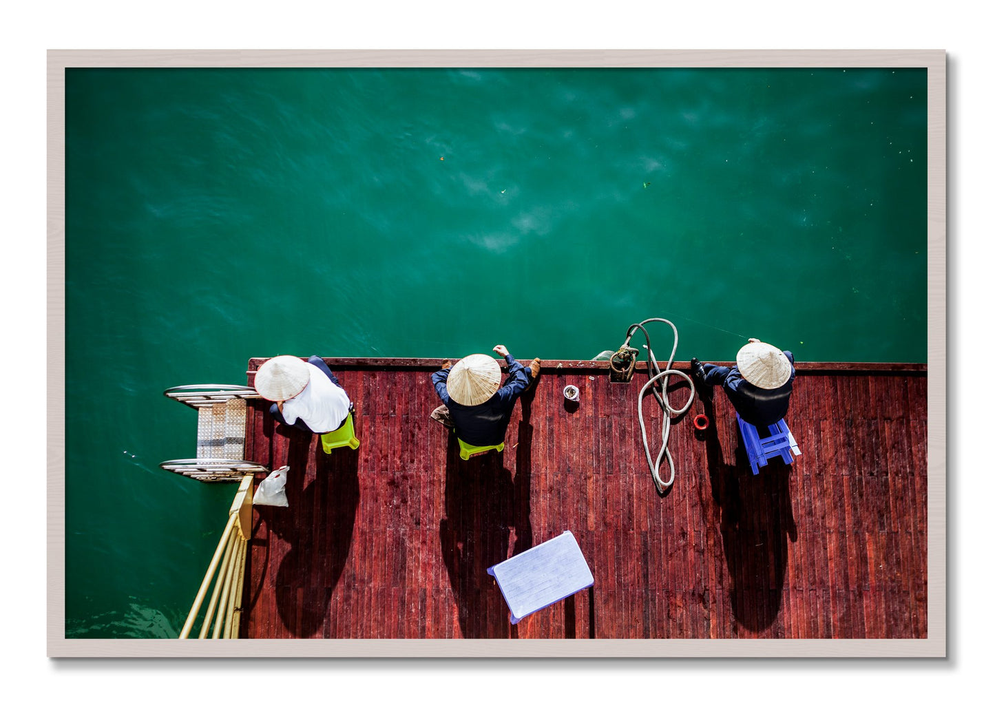 Framed photograph of Afternoon Ritual by Dylan Ozanich, White Maple frame, Full Bleed