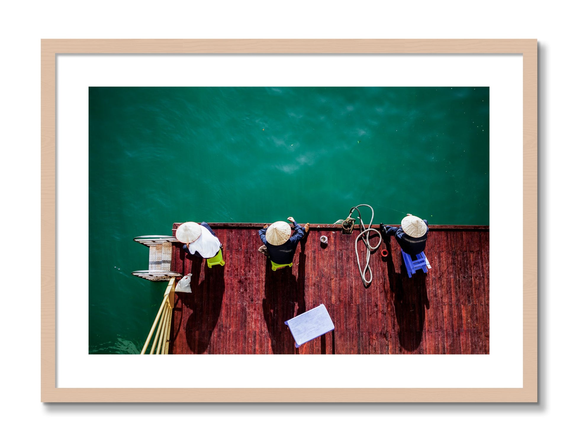 Framed photograph of Afternoon Ritual by Dylan Ozanich, Maple frame, Borders