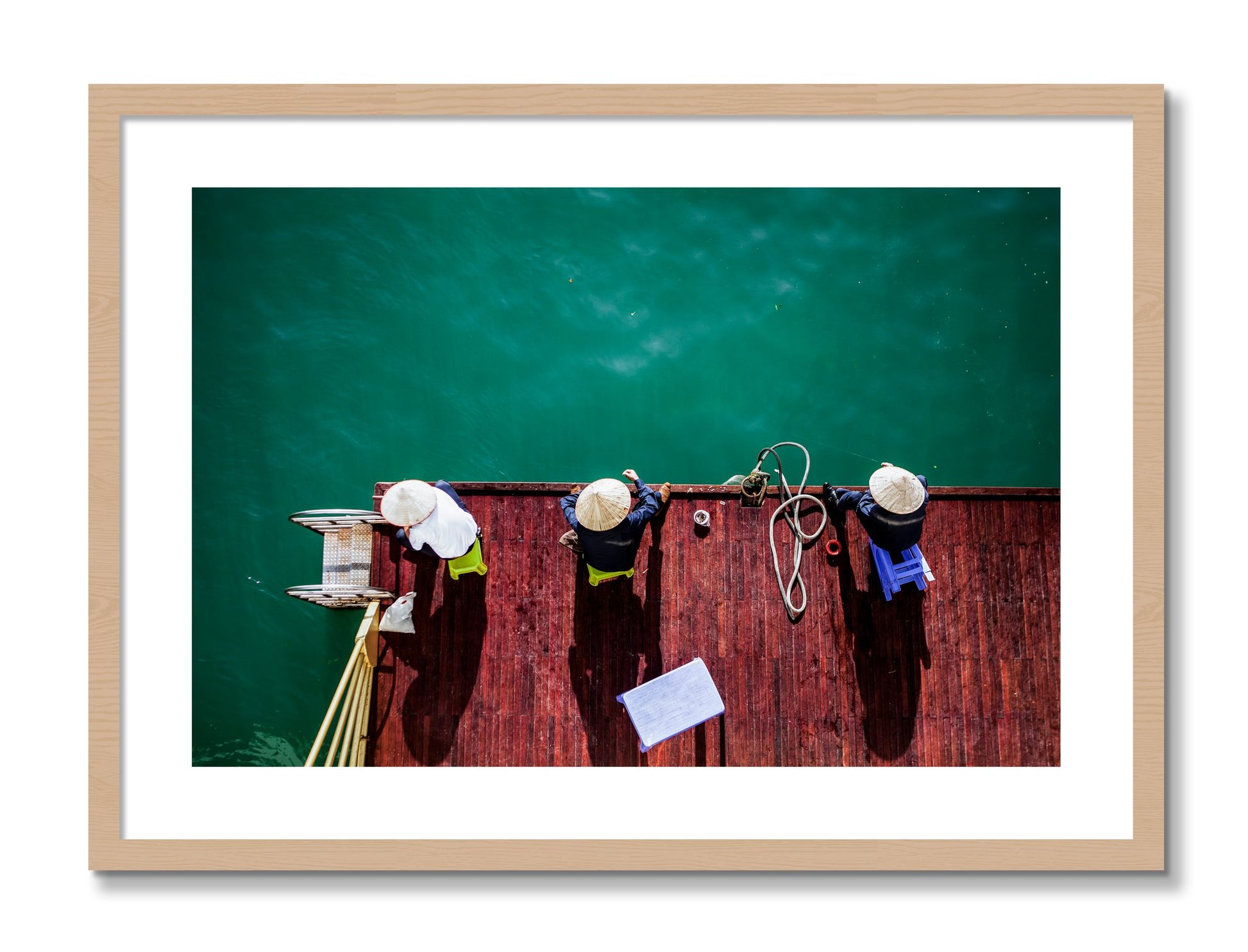 Framed photograph of Afternoon Ritual by Dylan Ozanich, Oak frame, Borders