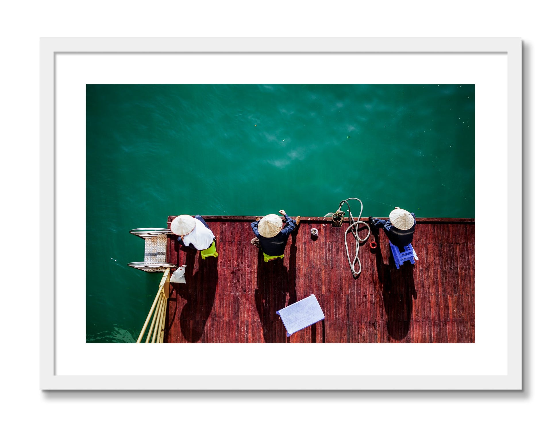 Framed photograph of Afternoon Ritual by Dylan Ozanich, White frame, Borders
