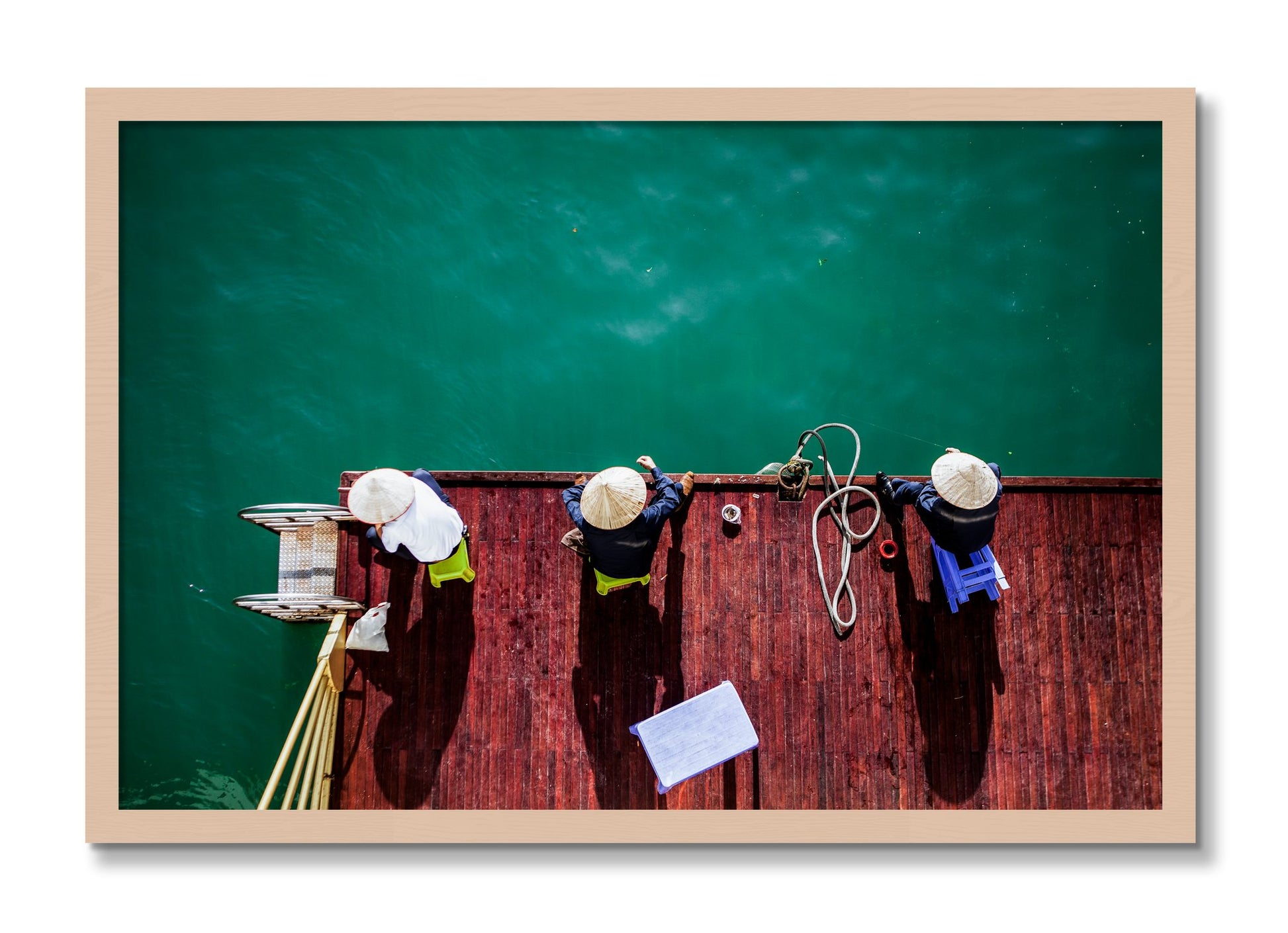 Framed photograph of Afternoon Ritual by Dylan Ozanich, Maple frame, Full Bleed