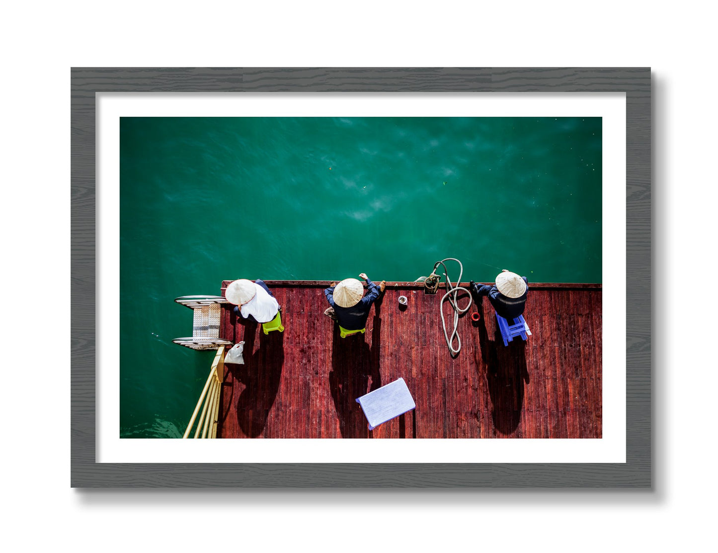Framed photograph of Afternoon Ritual by Dylan Ozanich, Grey frame, Borders