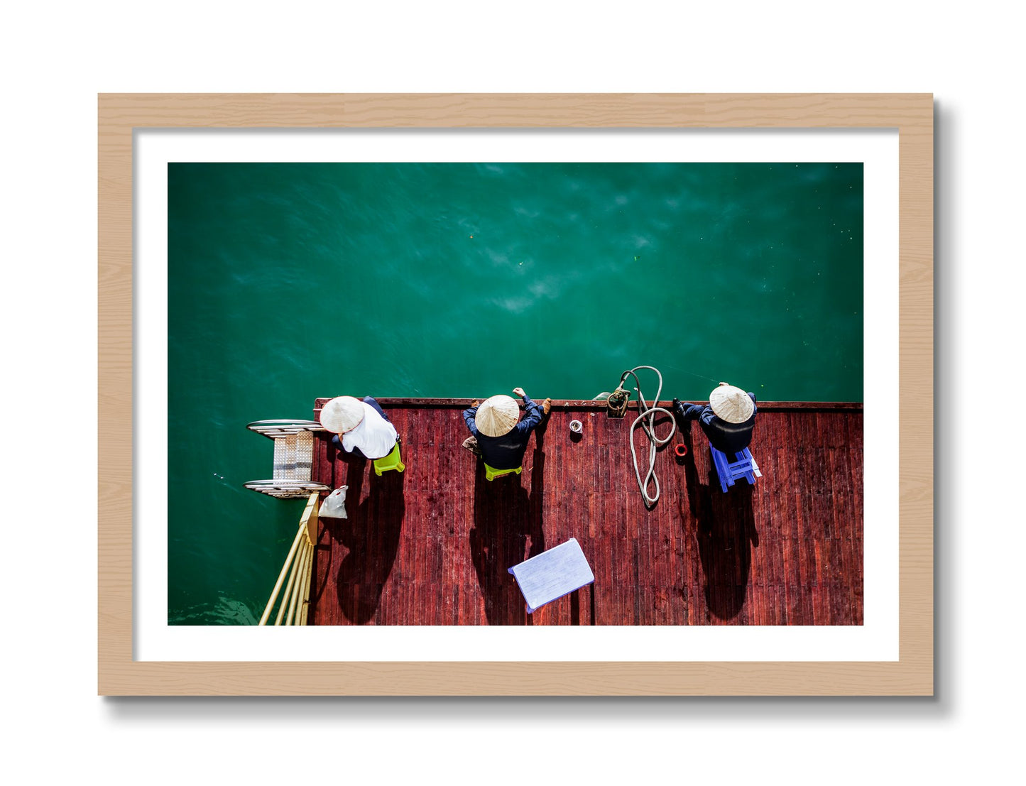 Framed photograph of Afternoon Ritual by Dylan Ozanich, Oak frame, Borders