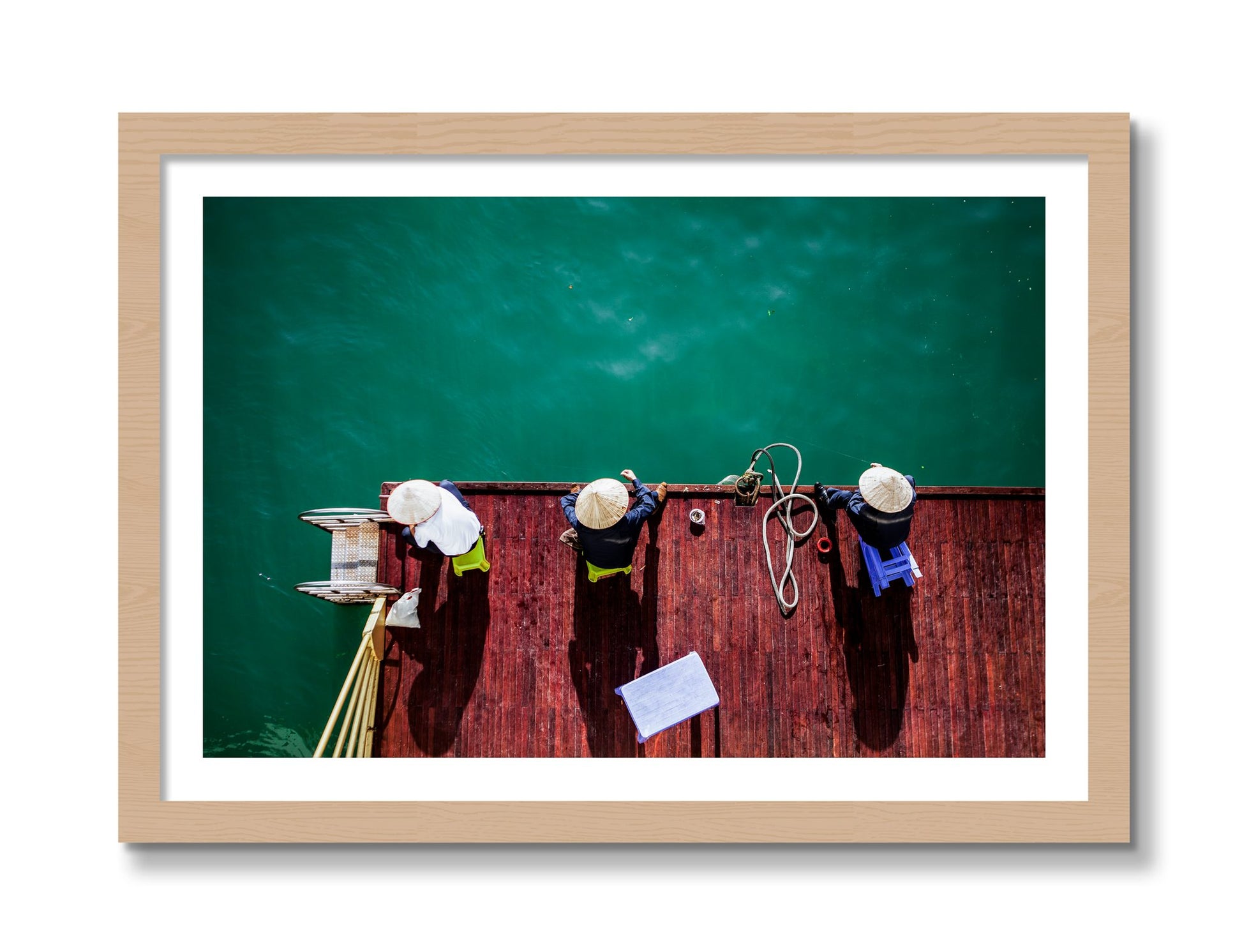 Framed photograph of Afternoon Ritual by Dylan Ozanich, Oak frame, Borders