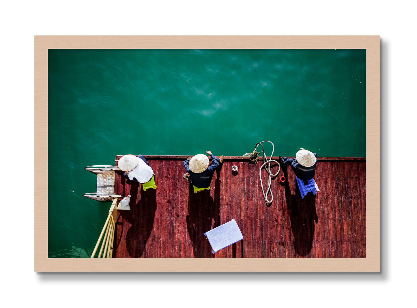 Framed photograph of Afternoon Ritual by Dylan Ozanich, Maple frame, Full Bleed