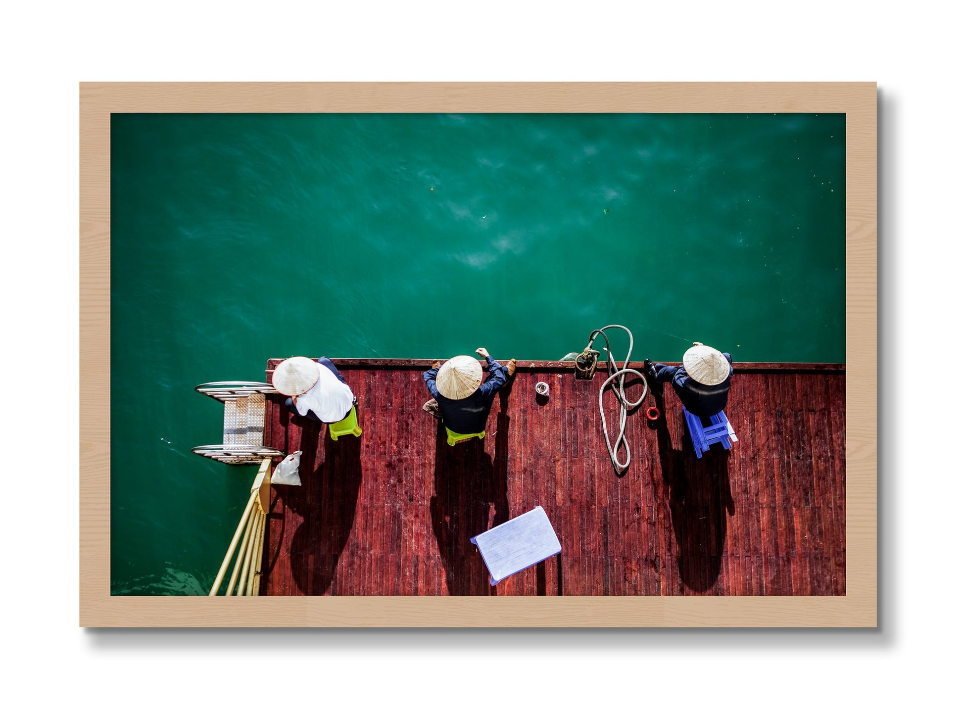 Framed photograph of Afternoon Ritual by Dylan Ozanich, Oak frame, Full Bleed