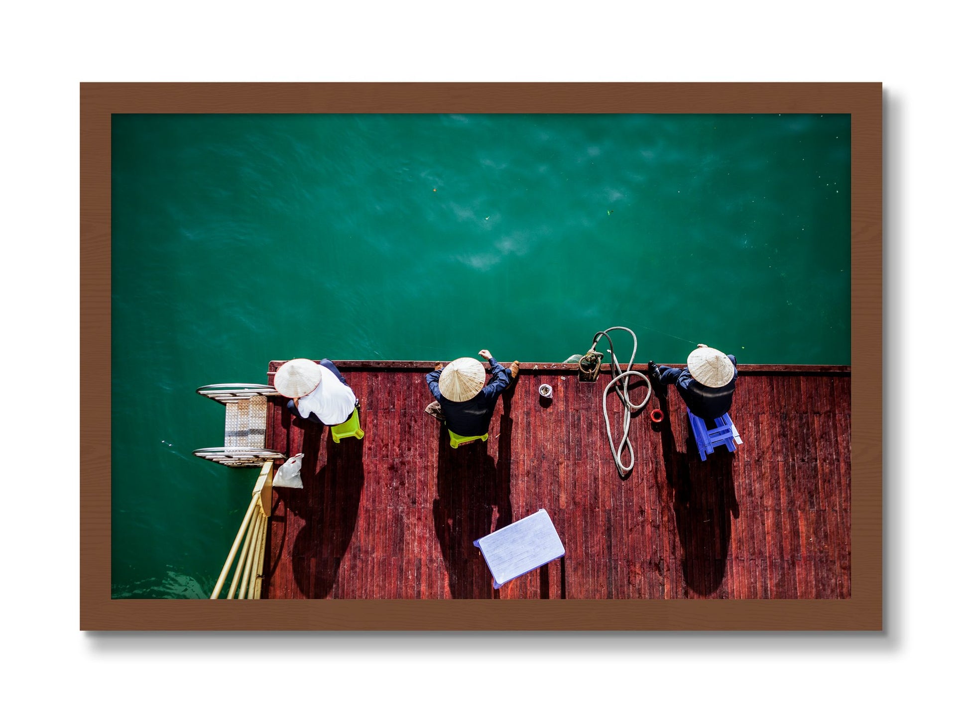 Framed photograph of Afternoon Ritual by Dylan Ozanich, Walnut frame, Full Bleed