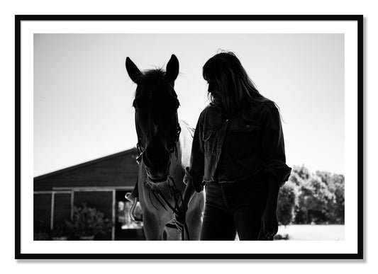 Framed photograph of American Quarter Horse by Dylan Ozanich, Black frame, Borders