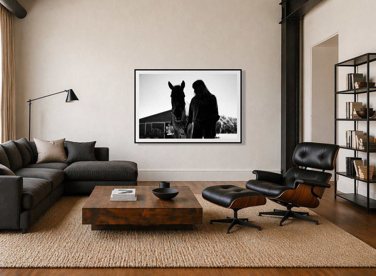 Framed photograph of American Quarter Horse by Dylan Ozanich displayed on a wall