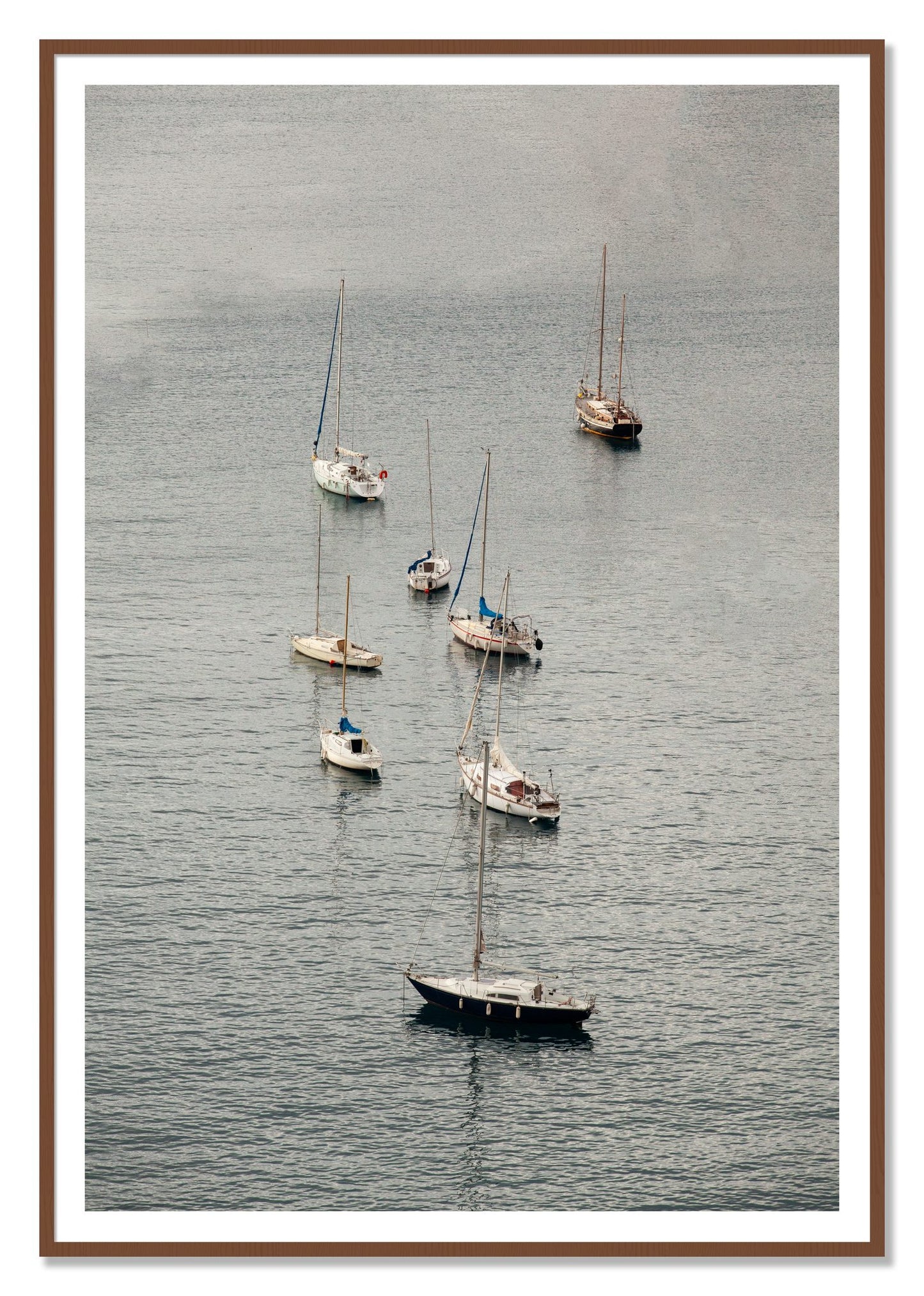 Anchored by Dylan Ozanich, 48×72 print with a White Border in a Walnut frame