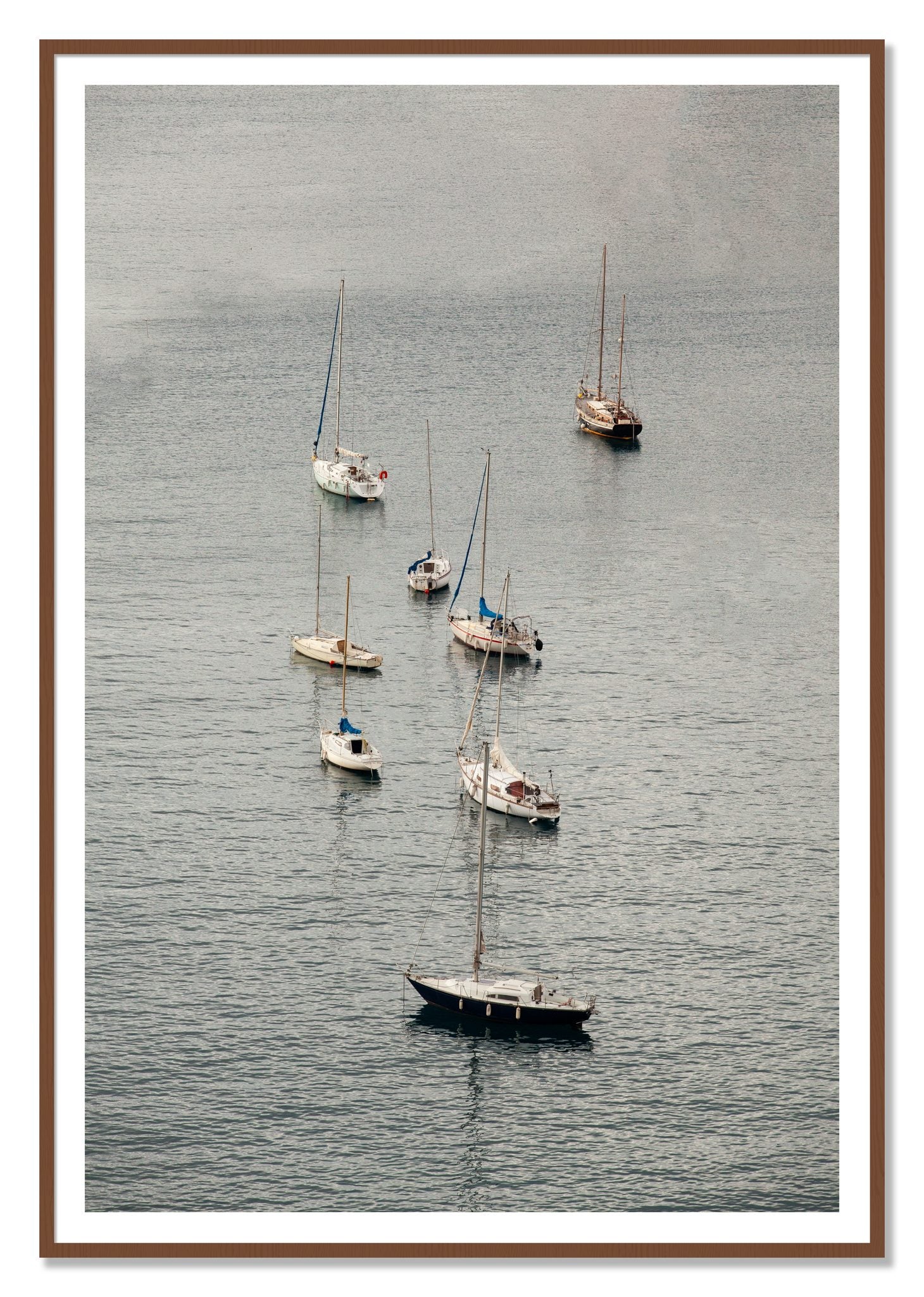 Anchored by Dylan Ozanich, 48×72 print with a White Border in a Walnut frame