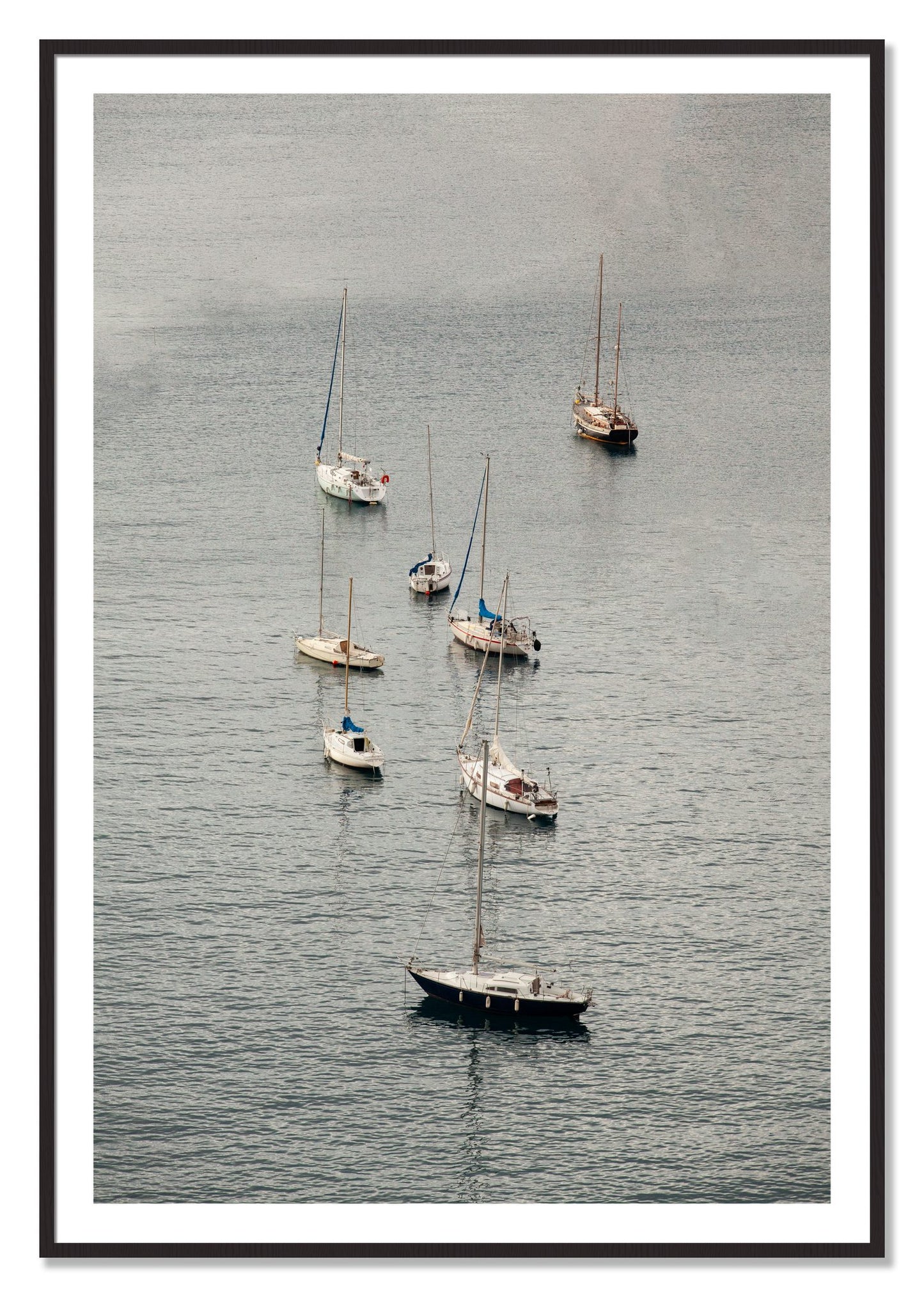 Framed photograph of Anchored by Dylan Ozanich, Black Walnut frame, Borders