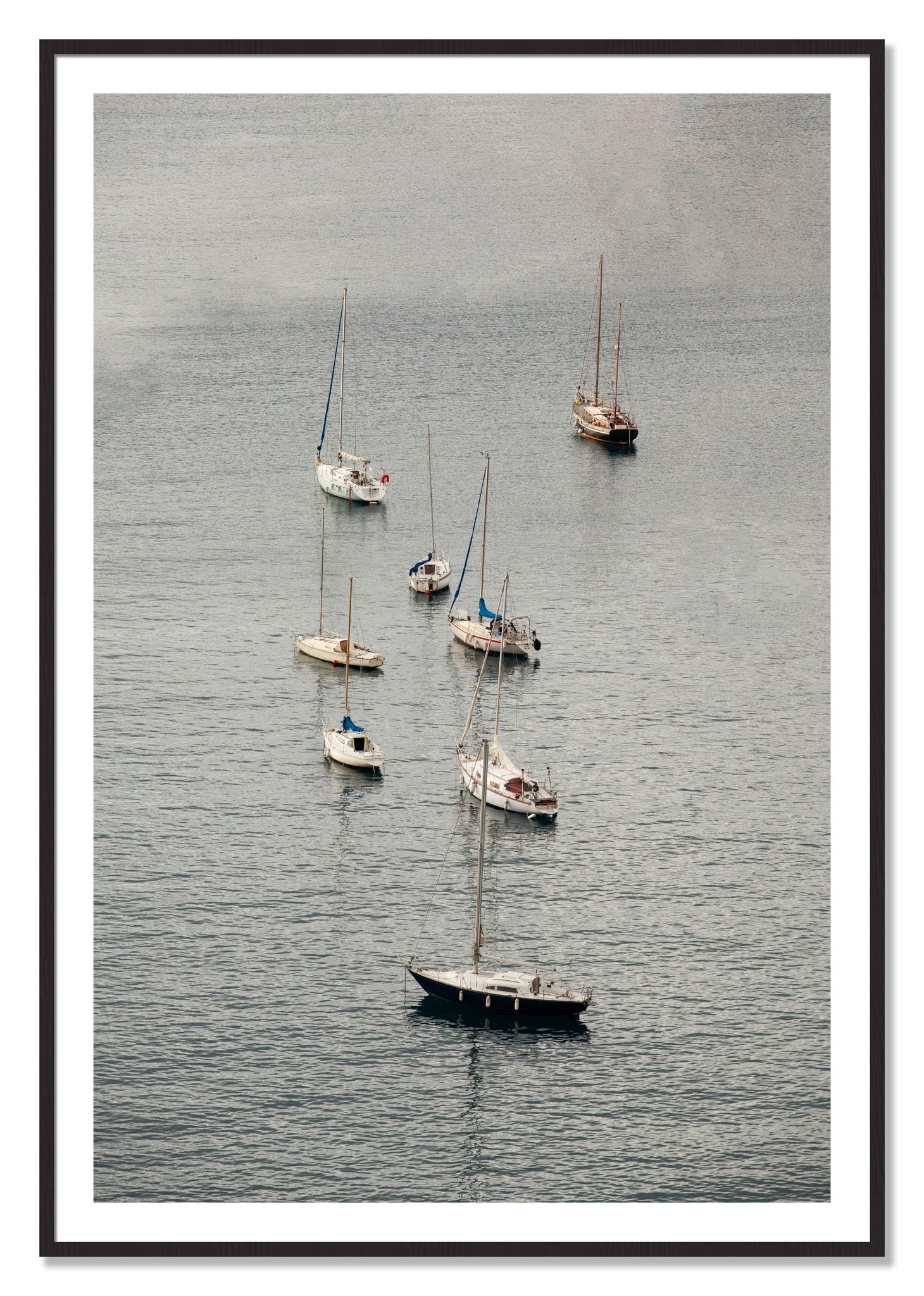 Framed photograph of Anchored by Dylan Ozanich, Black Walnut frame, Borders