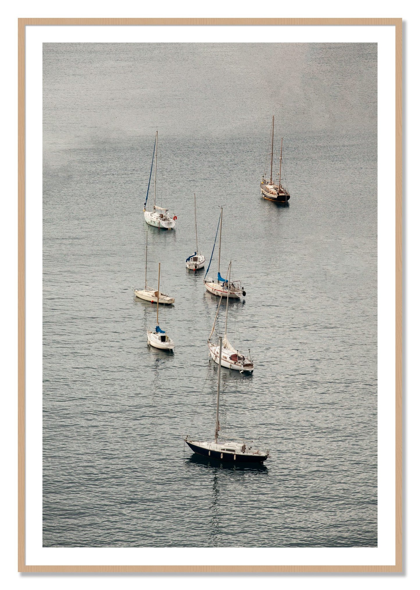 Framed photograph of Anchored by Dylan Ozanich, Oak frame, Borders