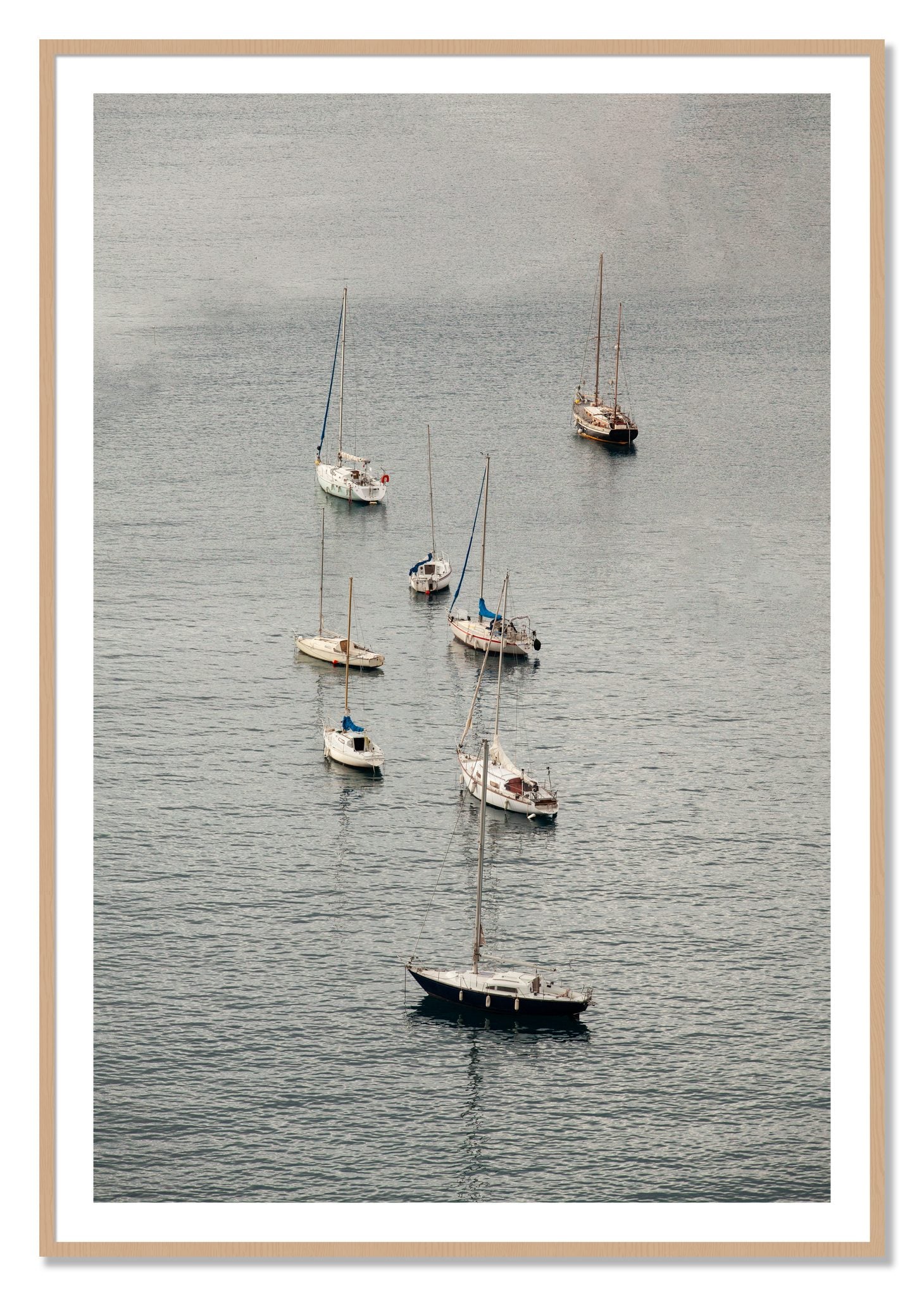 Framed photograph of Anchored by Dylan Ozanich, Oak frame, Borders