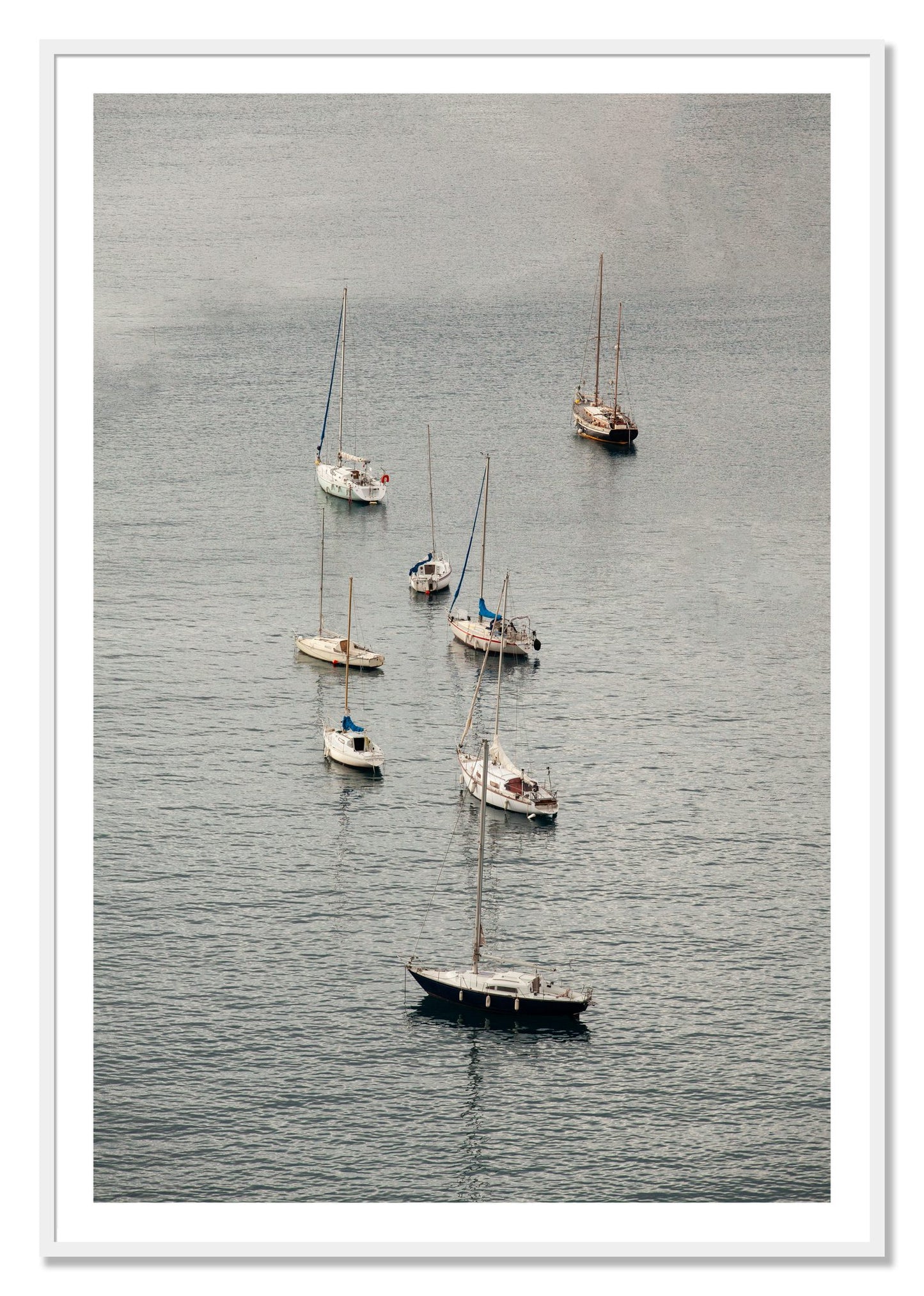 Framed photograph of Anchored by Dylan Ozanich, White frame, Borders