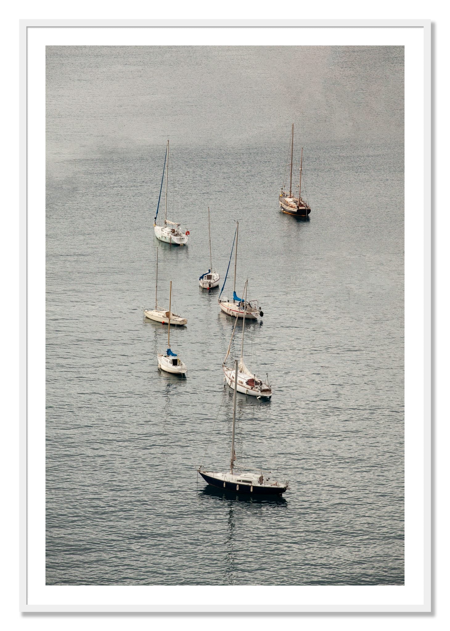 Framed photograph of Anchored by Dylan Ozanich, White frame, Borders