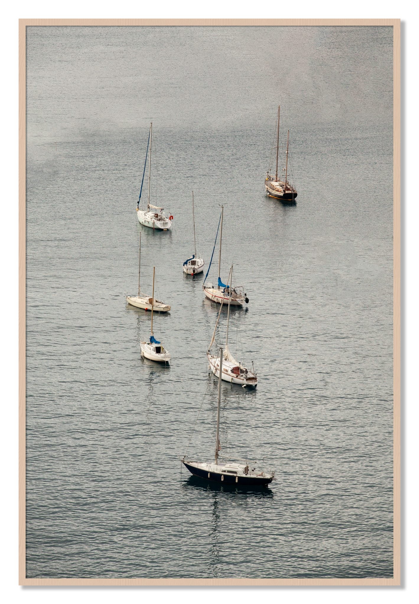 Framed photograph of Anchored by Dylan Ozanich, Maple frame, Full Bleed