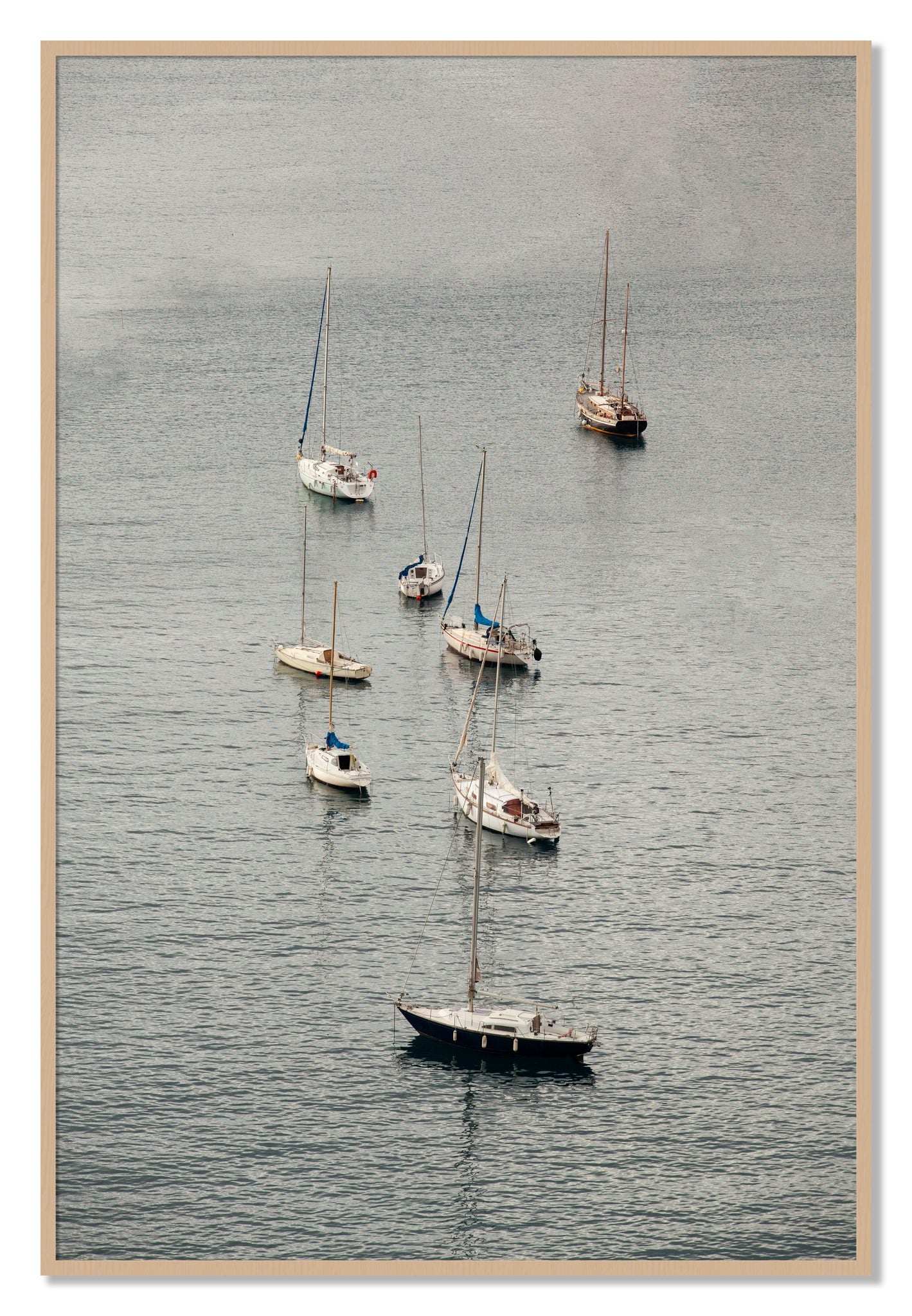Framed photograph of Anchored by Dylan Ozanich, Oak frame, Full Bleed