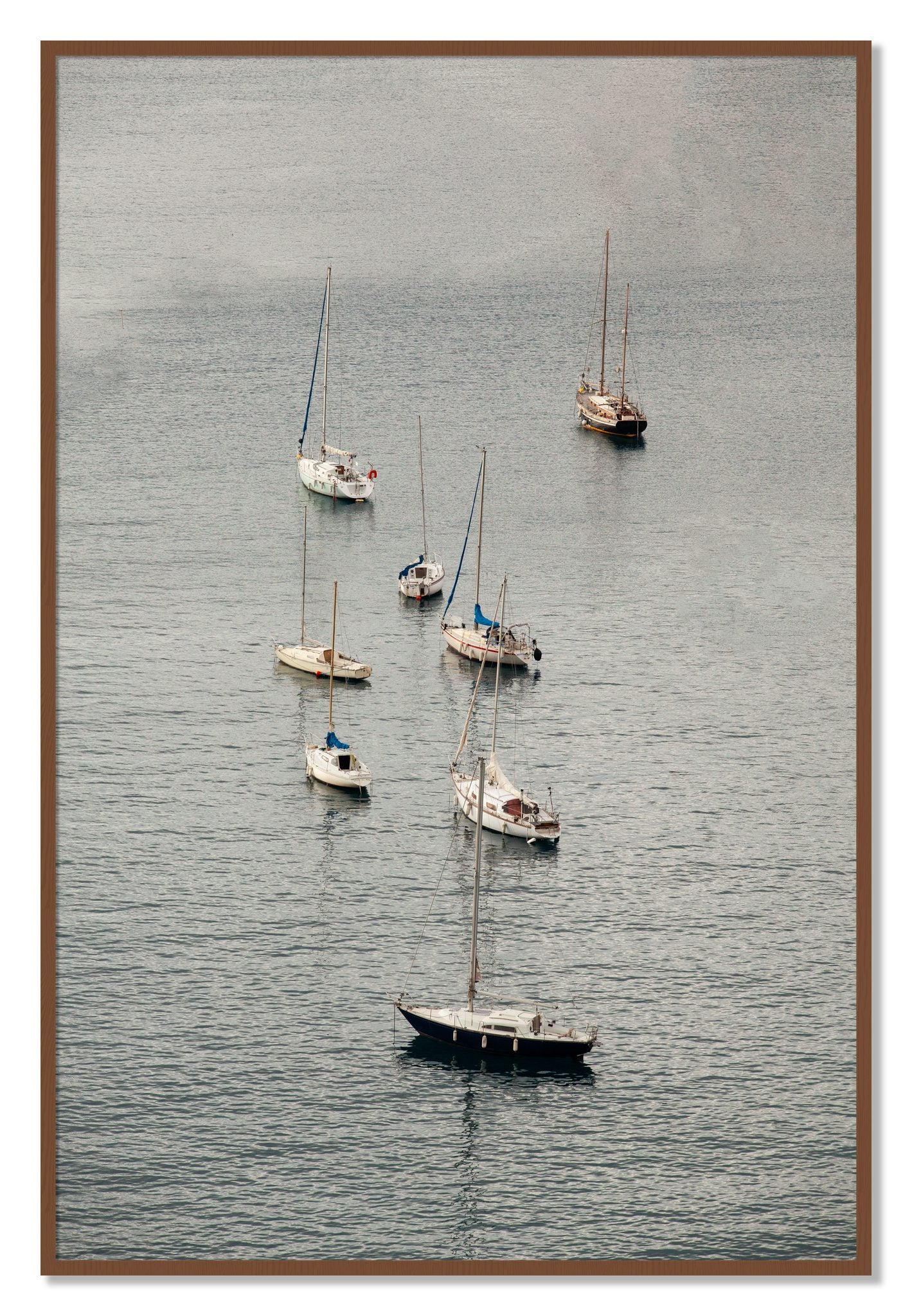 Framed photograph of Anchored by Dylan Ozanich, Walnut frame, Full Bleed