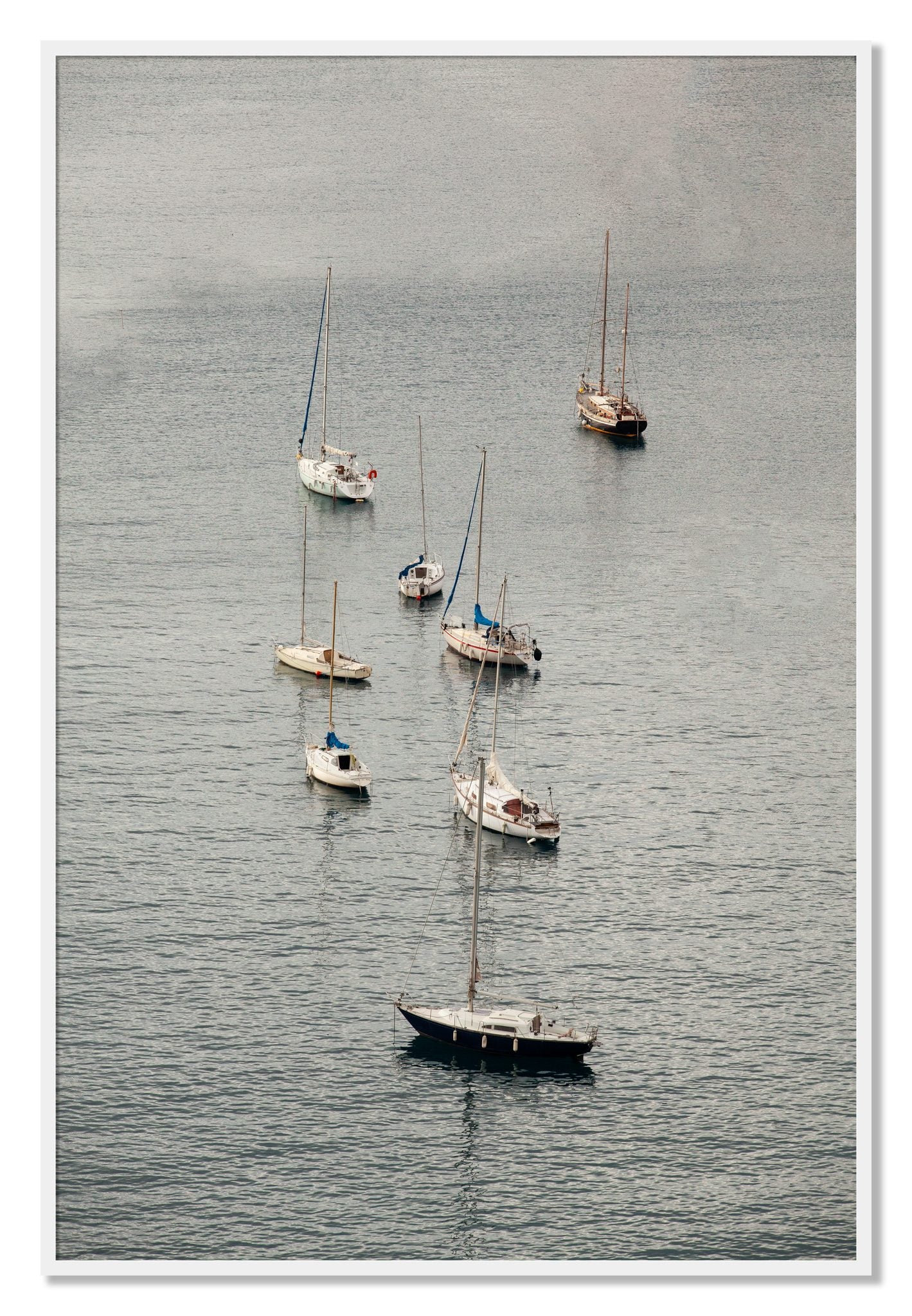 Framed photograph of Anchored by Dylan Ozanich, White frame, Full Bleed