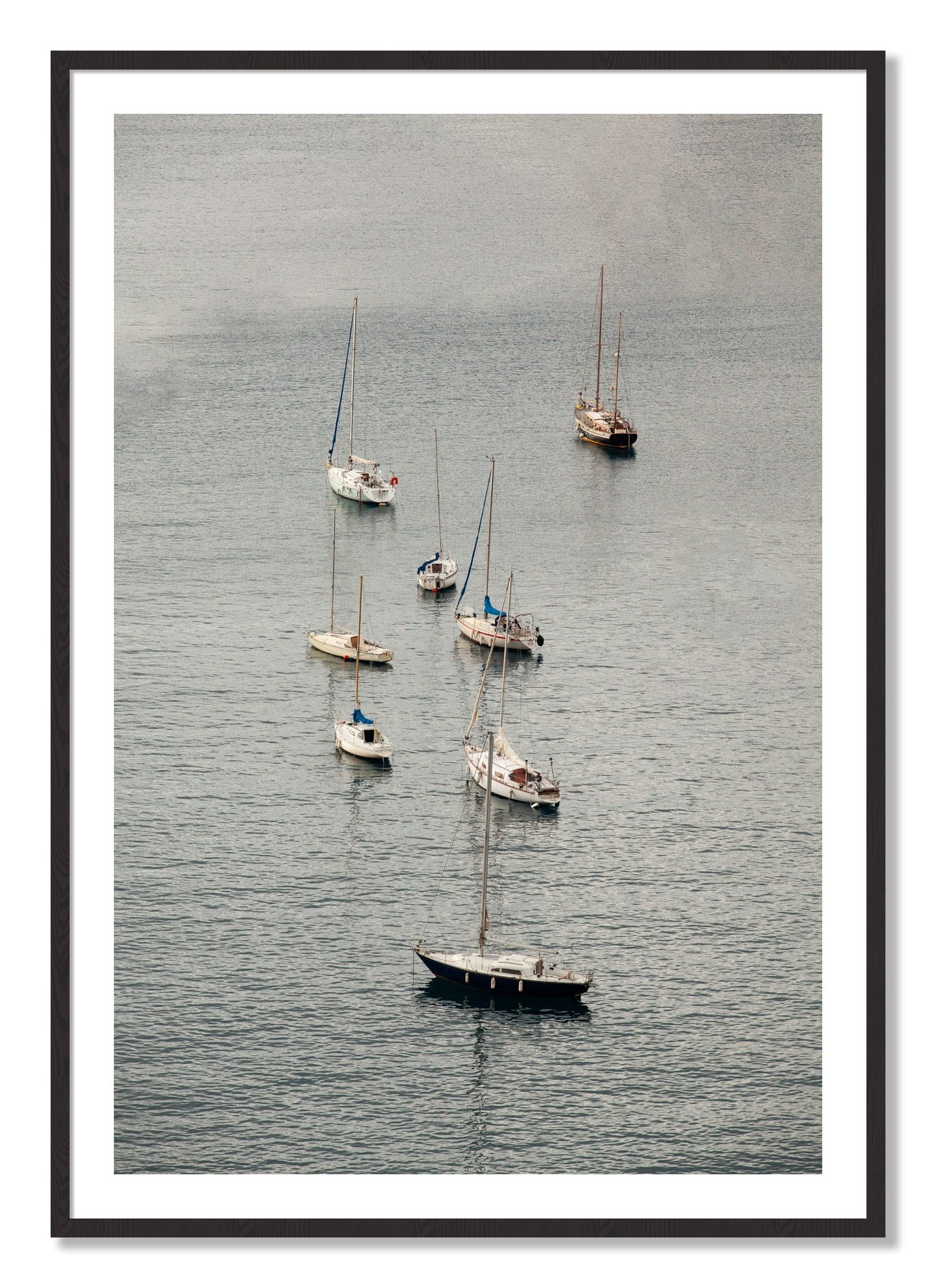 Framed photograph of Anchored by Dylan Ozanich, Black Walnut frame, Borders