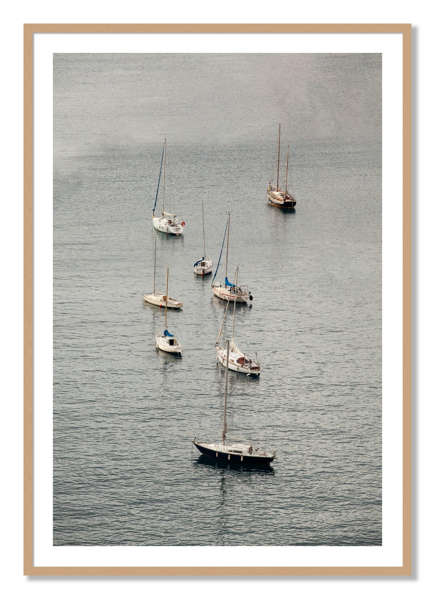 Framed photograph of Anchored by Dylan Ozanich, Oak frame, Borders