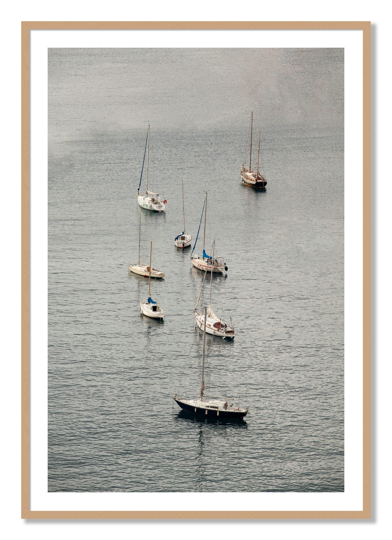 Framed photograph of Anchored by Dylan Ozanich, Oak frame, Borders