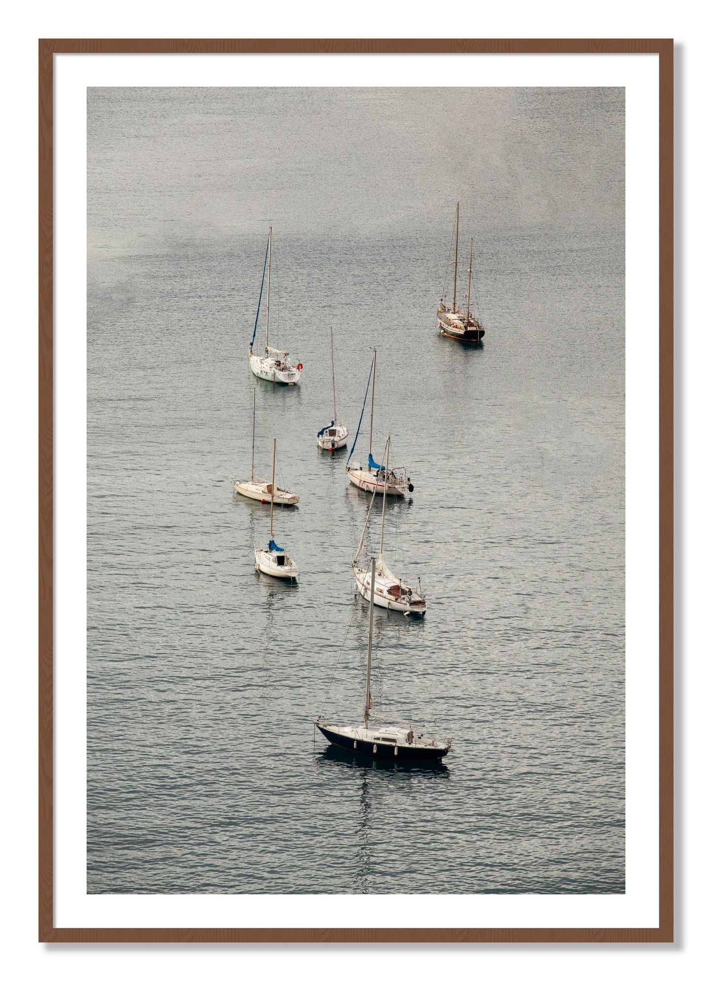 Framed photograph of Anchored by Dylan Ozanich, Walnut frame, Borders