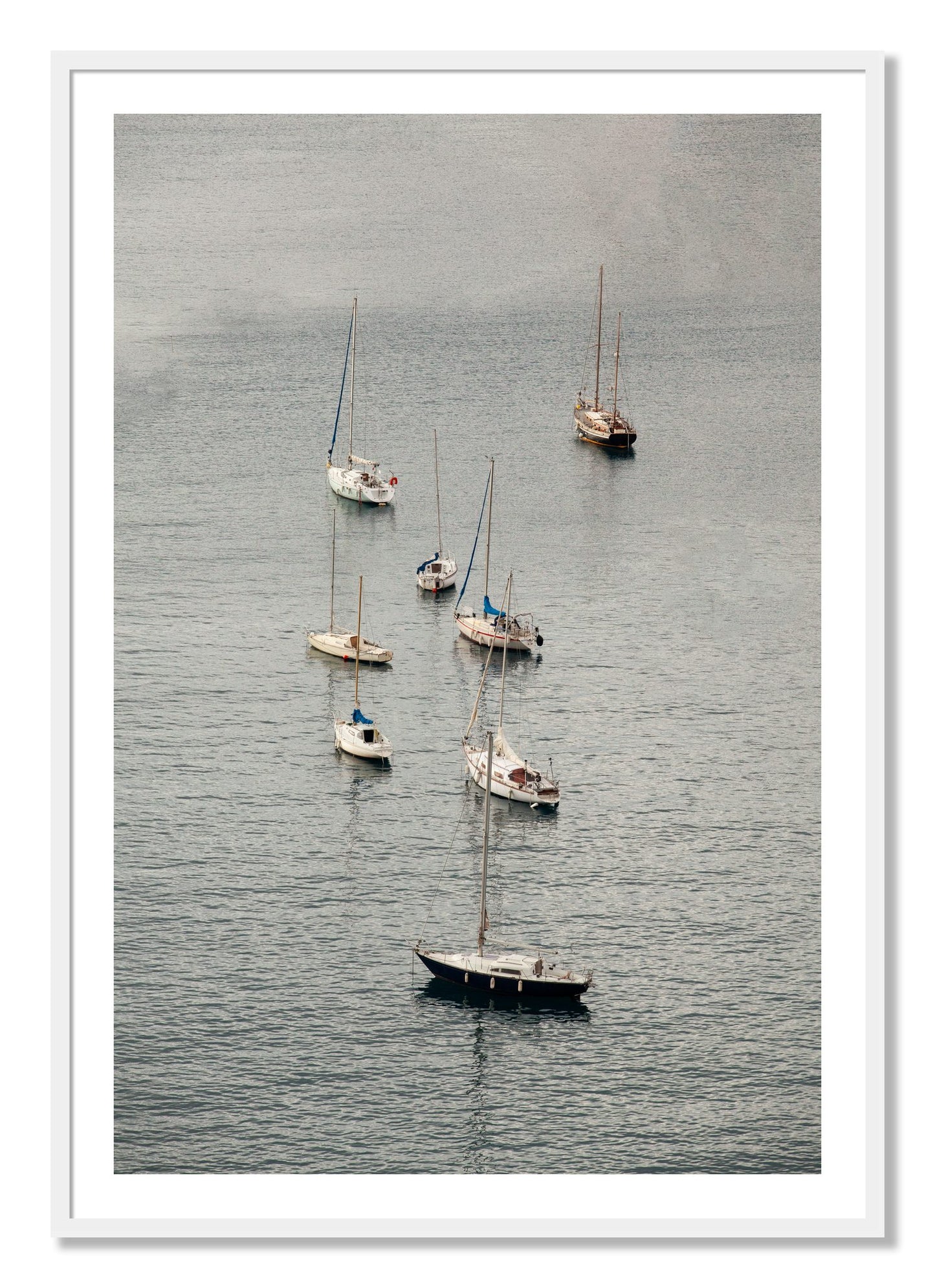 Framed photograph of Anchored by Dylan Ozanich, White frame, Borders