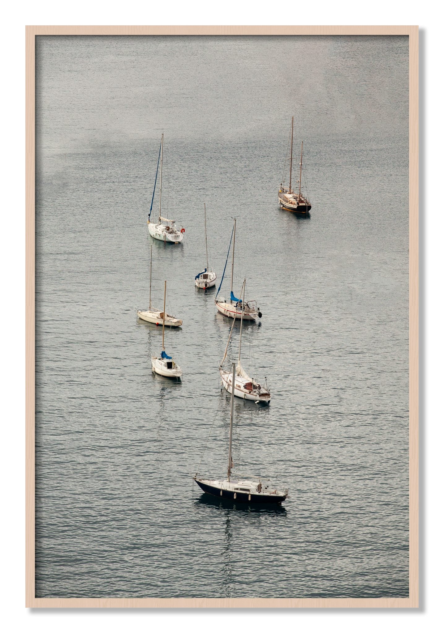 Framed photograph of Anchored by Dylan Ozanich, Maple frame, Full Bleed
