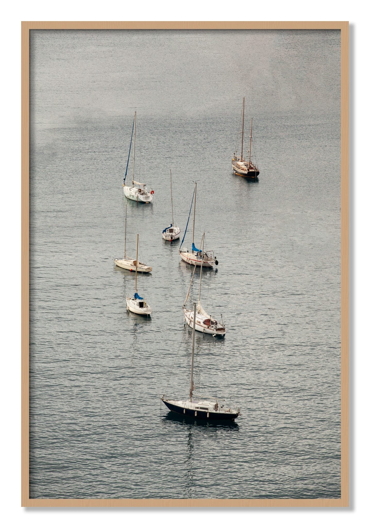 Framed photograph of Anchored by Dylan Ozanich, Oak frame, Full Bleed
