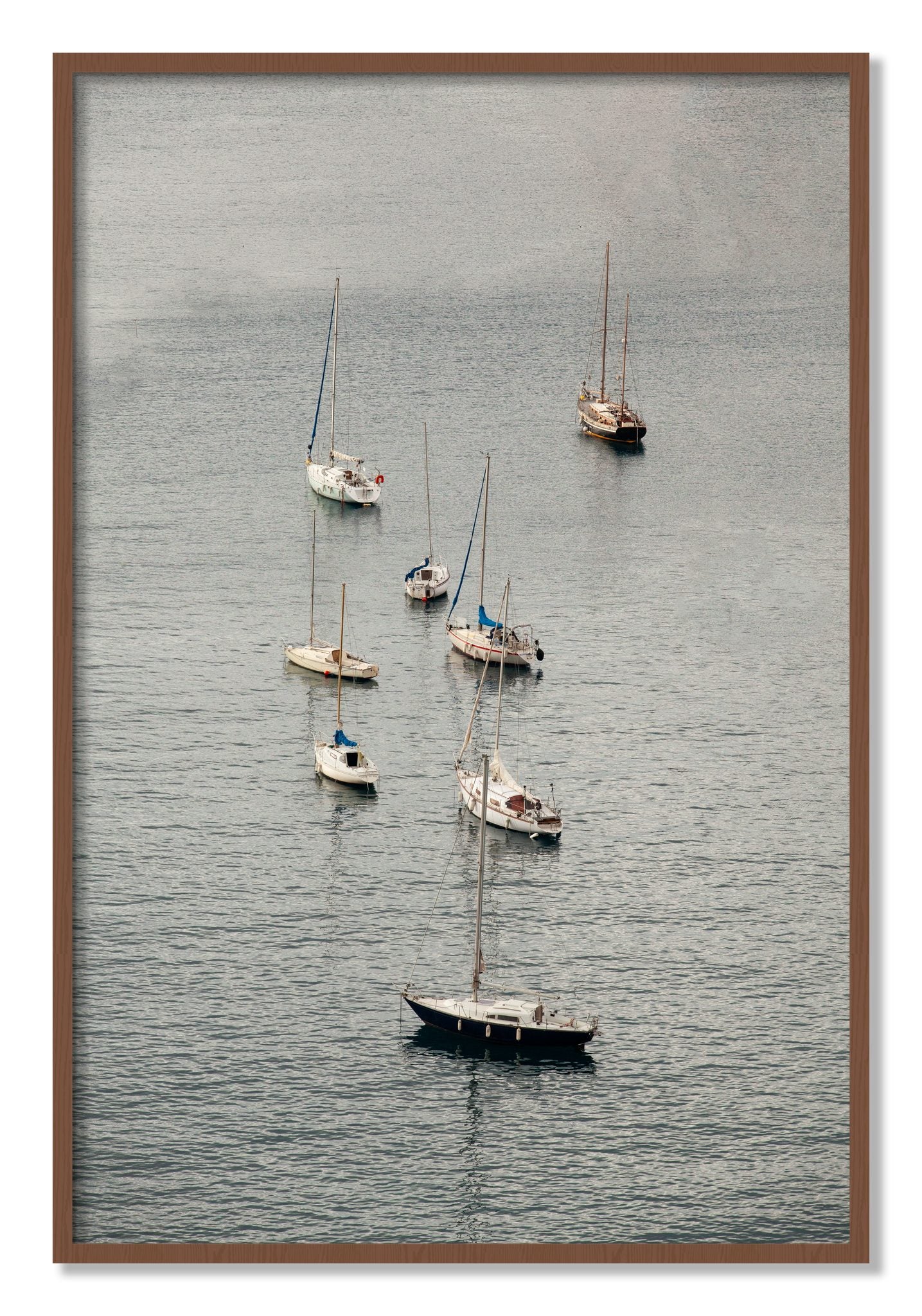 Framed photograph of Anchored by Dylan Ozanich, Walnut frame, Full Bleed