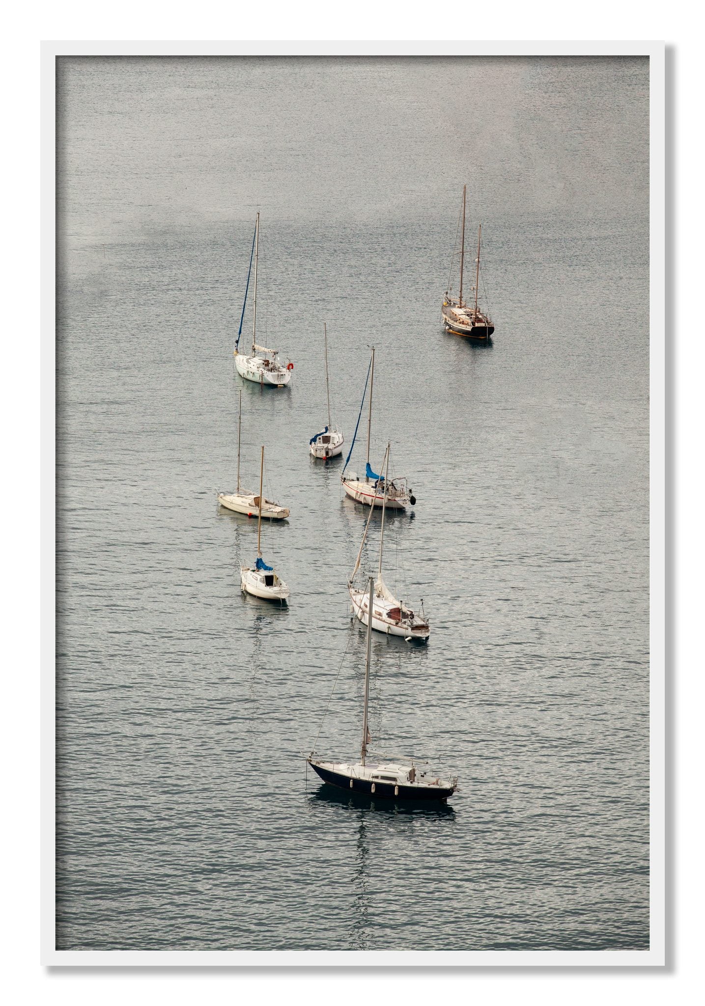 Framed photograph of Anchored by Dylan Ozanich, White frame, Full Bleed