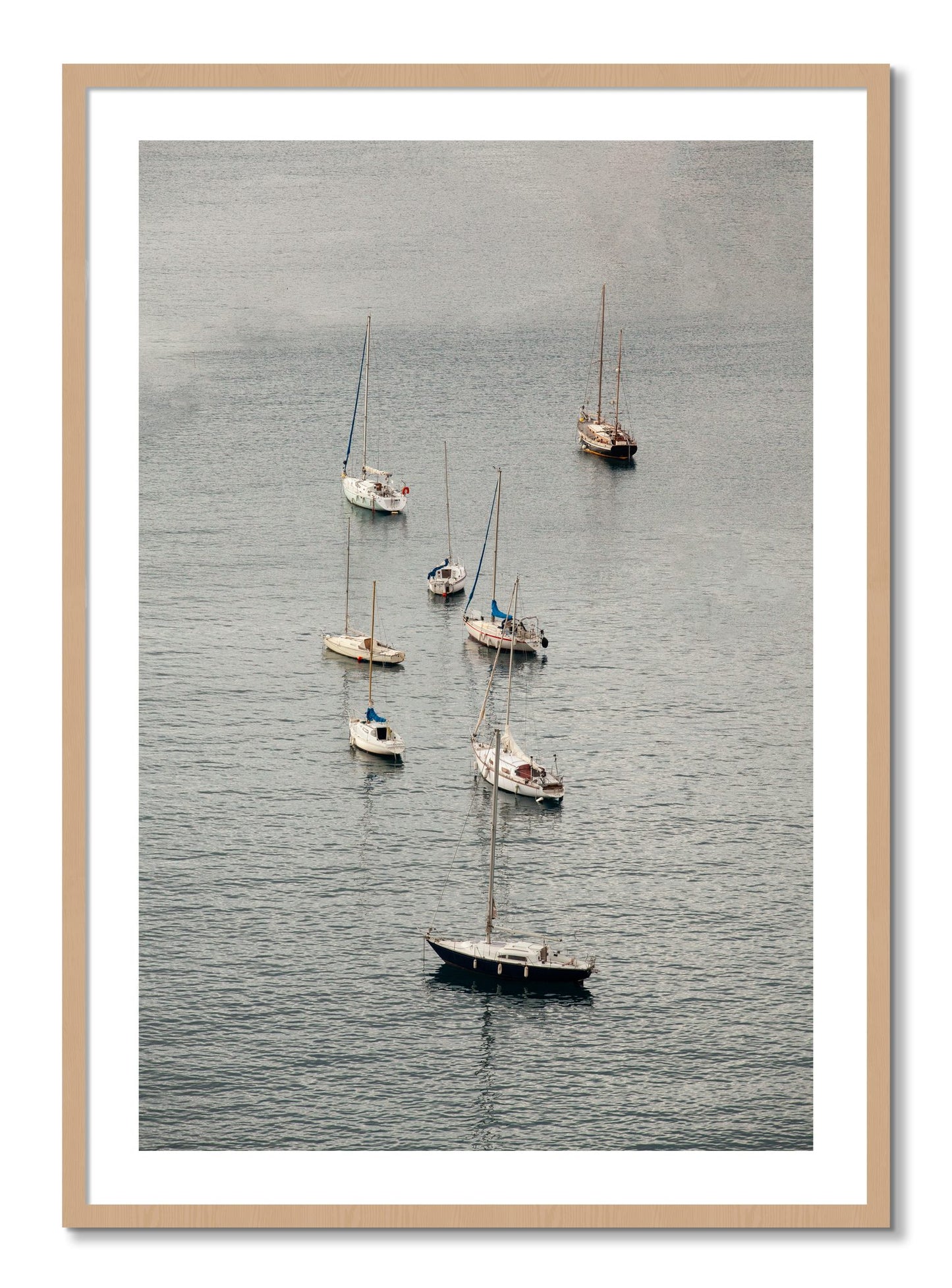 Framed photograph of Anchored by Dylan Ozanich, Oak frame, Borders