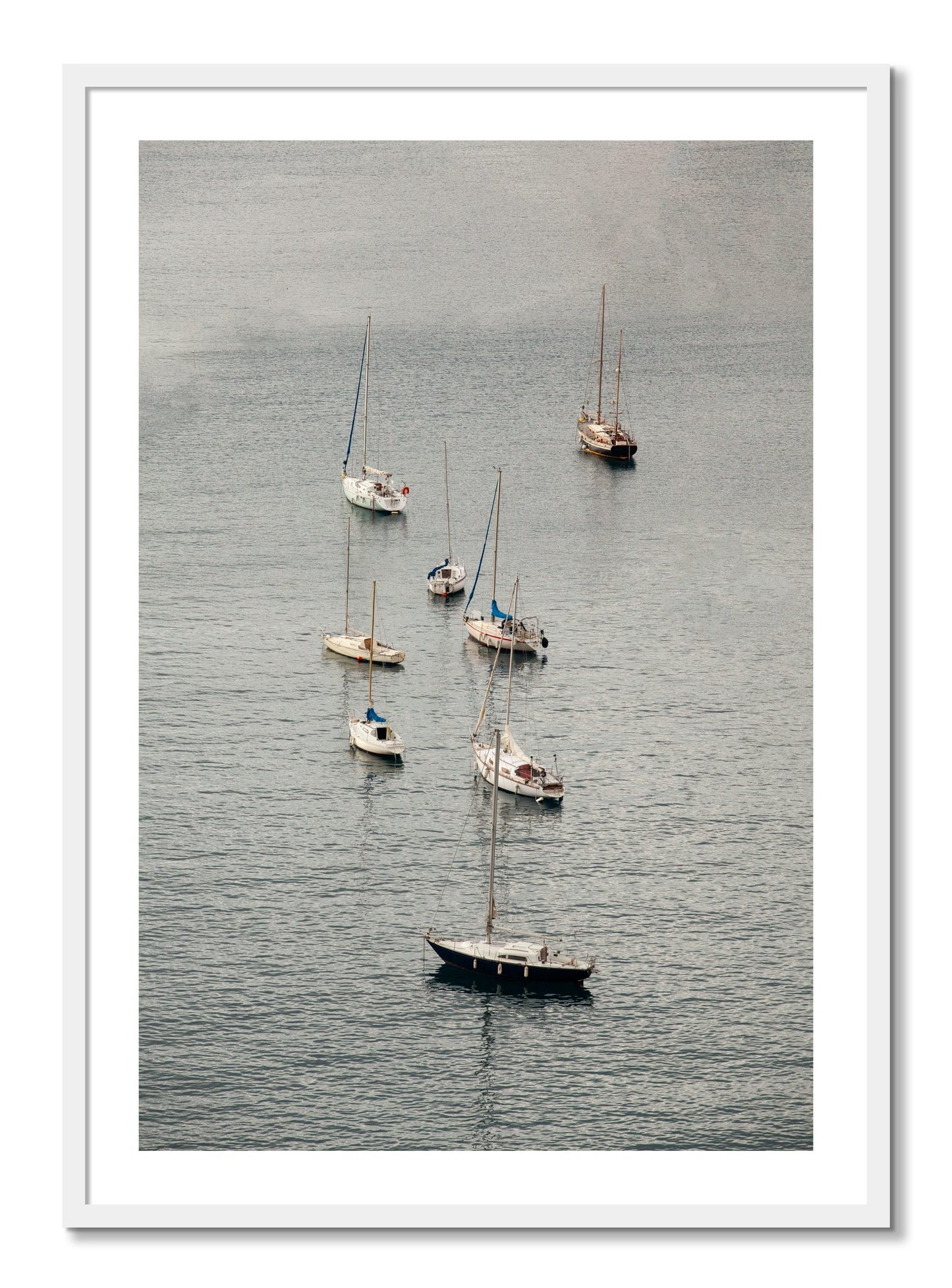 Framed photograph of Anchored by Dylan Ozanich, White frame, Borders