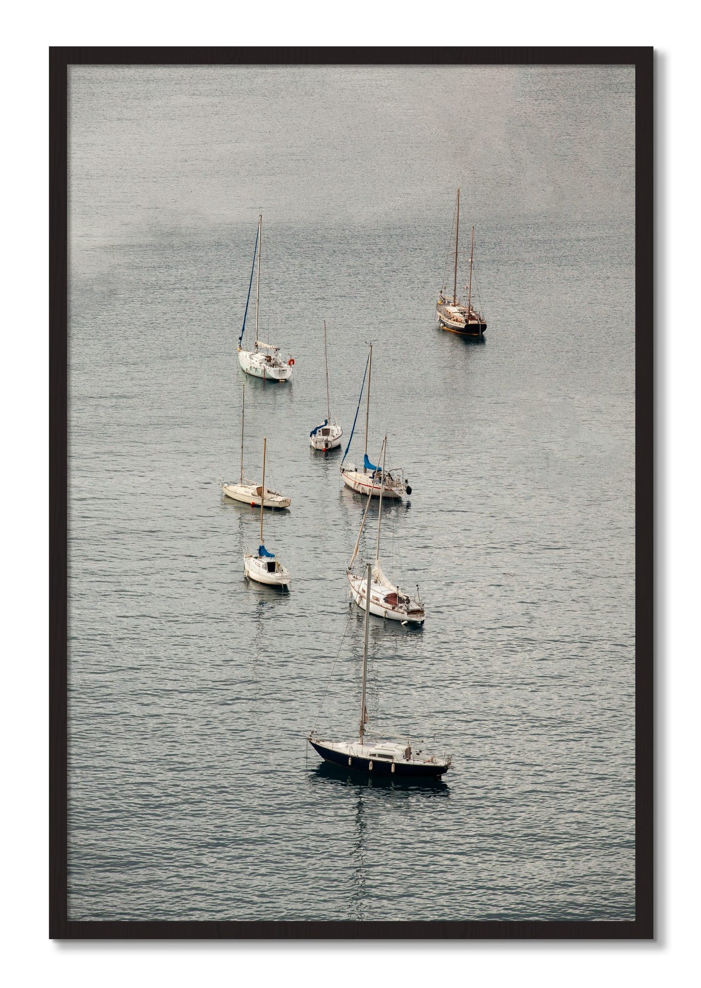 Framed photograph of Anchored by Dylan Ozanich, Black Walnut frame, Full Bleed