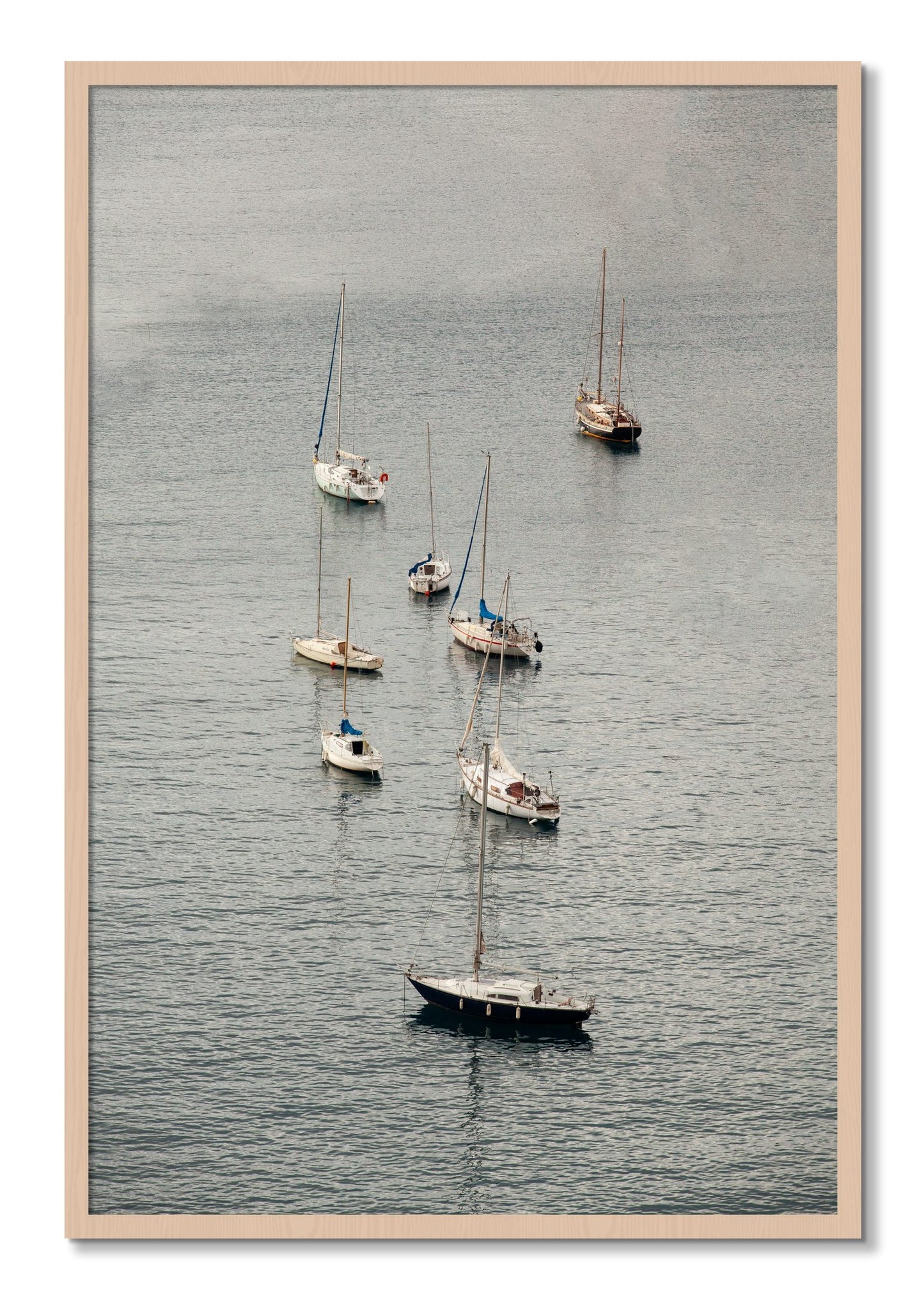 Framed photograph of Anchored by Dylan Ozanich, Maple frame, Full Bleed