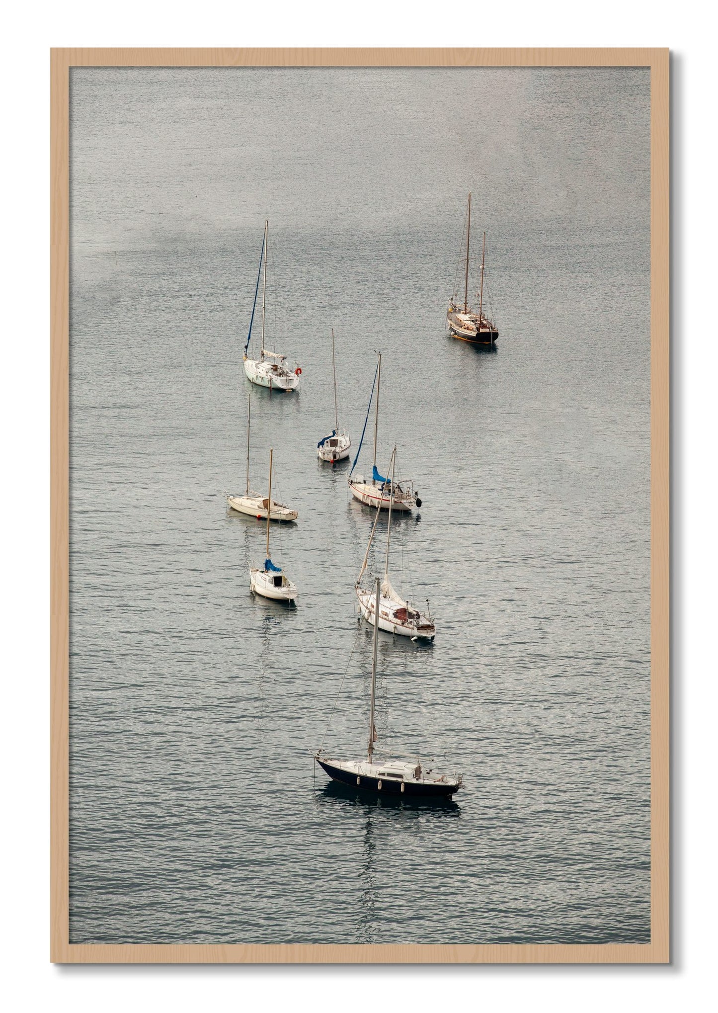 Framed photograph of Anchored by Dylan Ozanich, Oak frame, Full Bleed