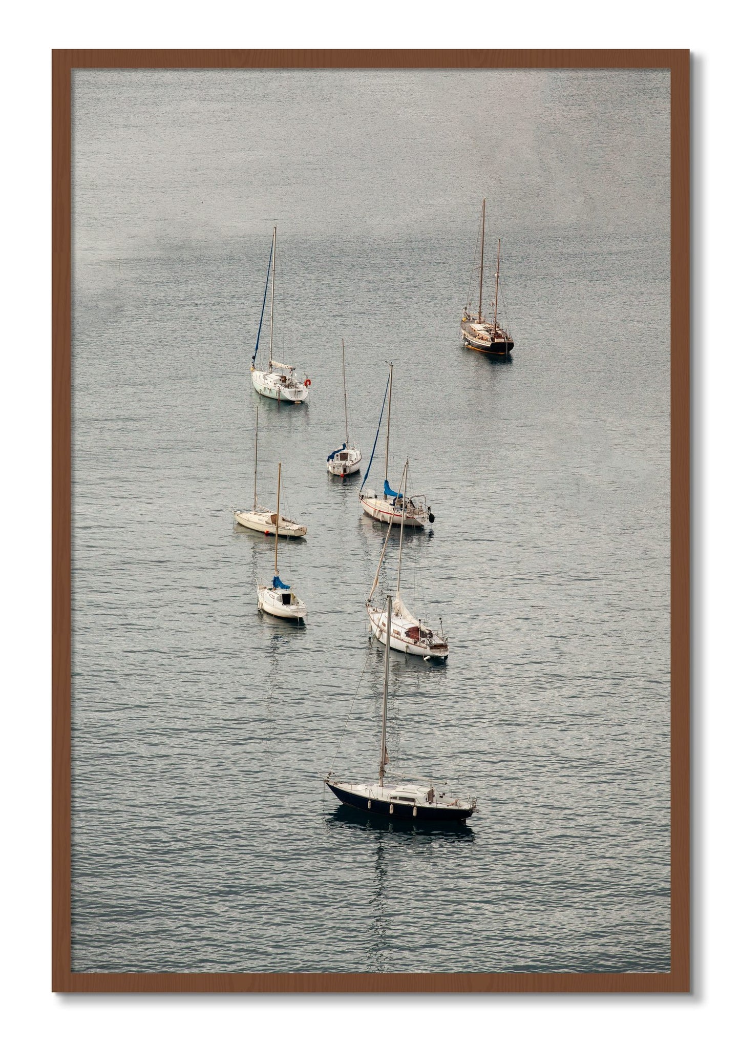 Framed photograph of Anchored by Dylan Ozanich, Walnut frame, Full Bleed