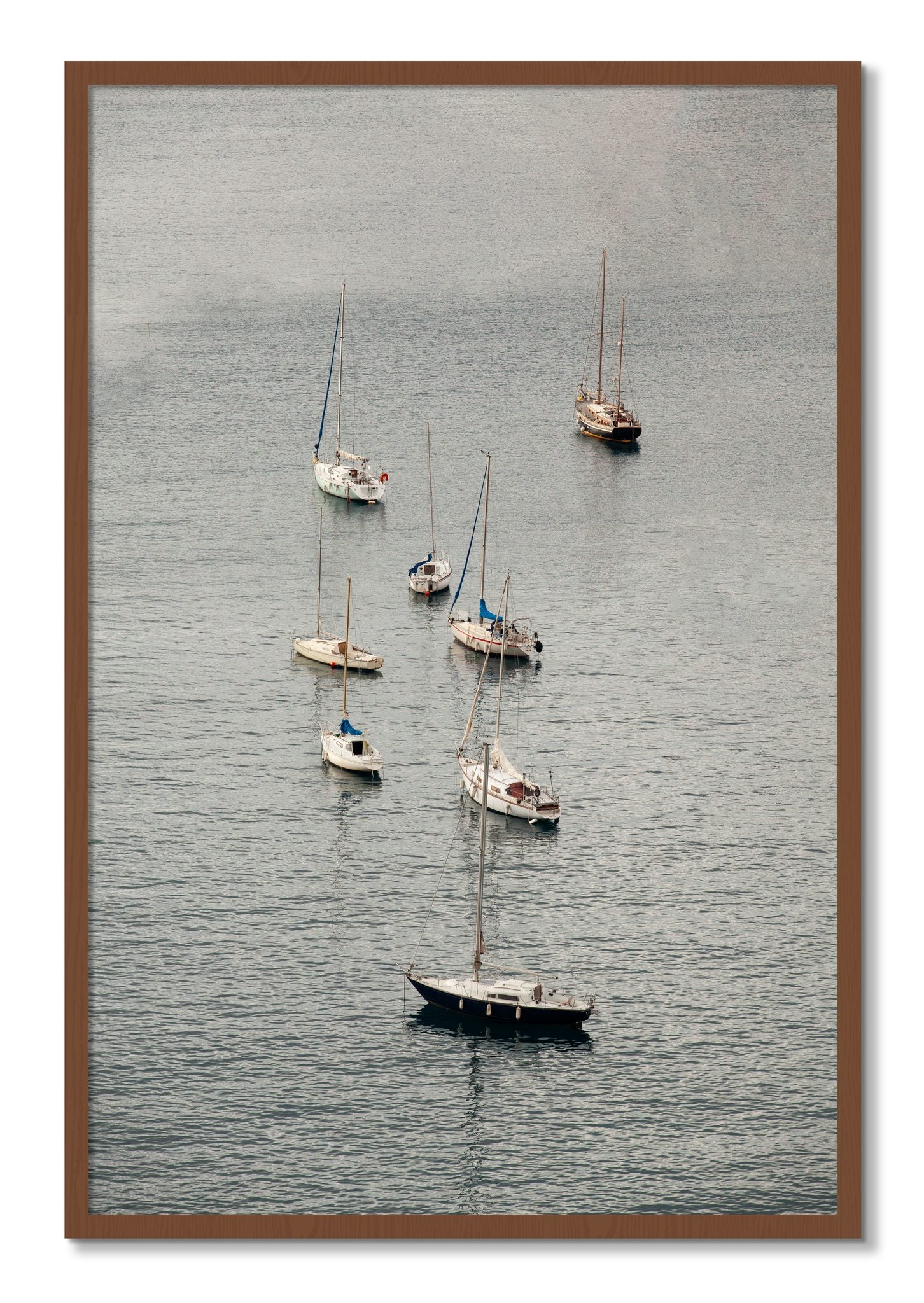 Framed photograph of Anchored by Dylan Ozanich, Walnut frame, Full Bleed