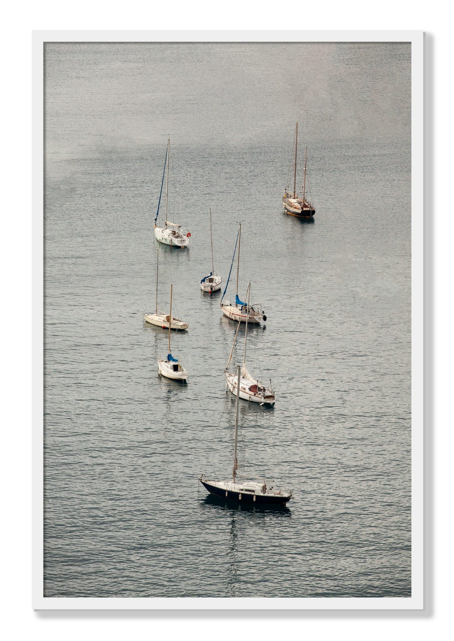 Framed photograph of Anchored by Dylan Ozanich, White frame, Full Bleed