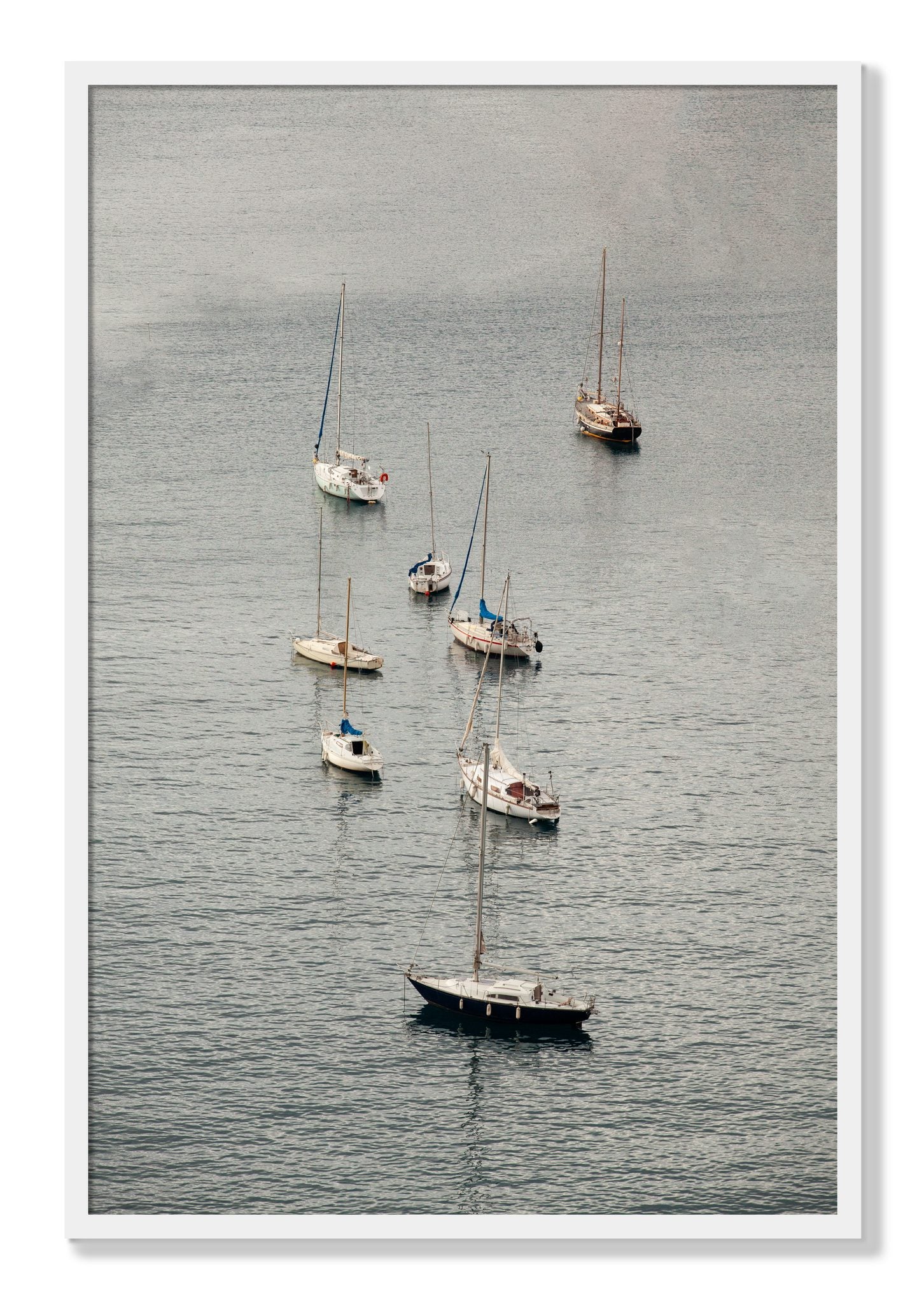 Framed photograph of Anchored by Dylan Ozanich, White frame, Full Bleed