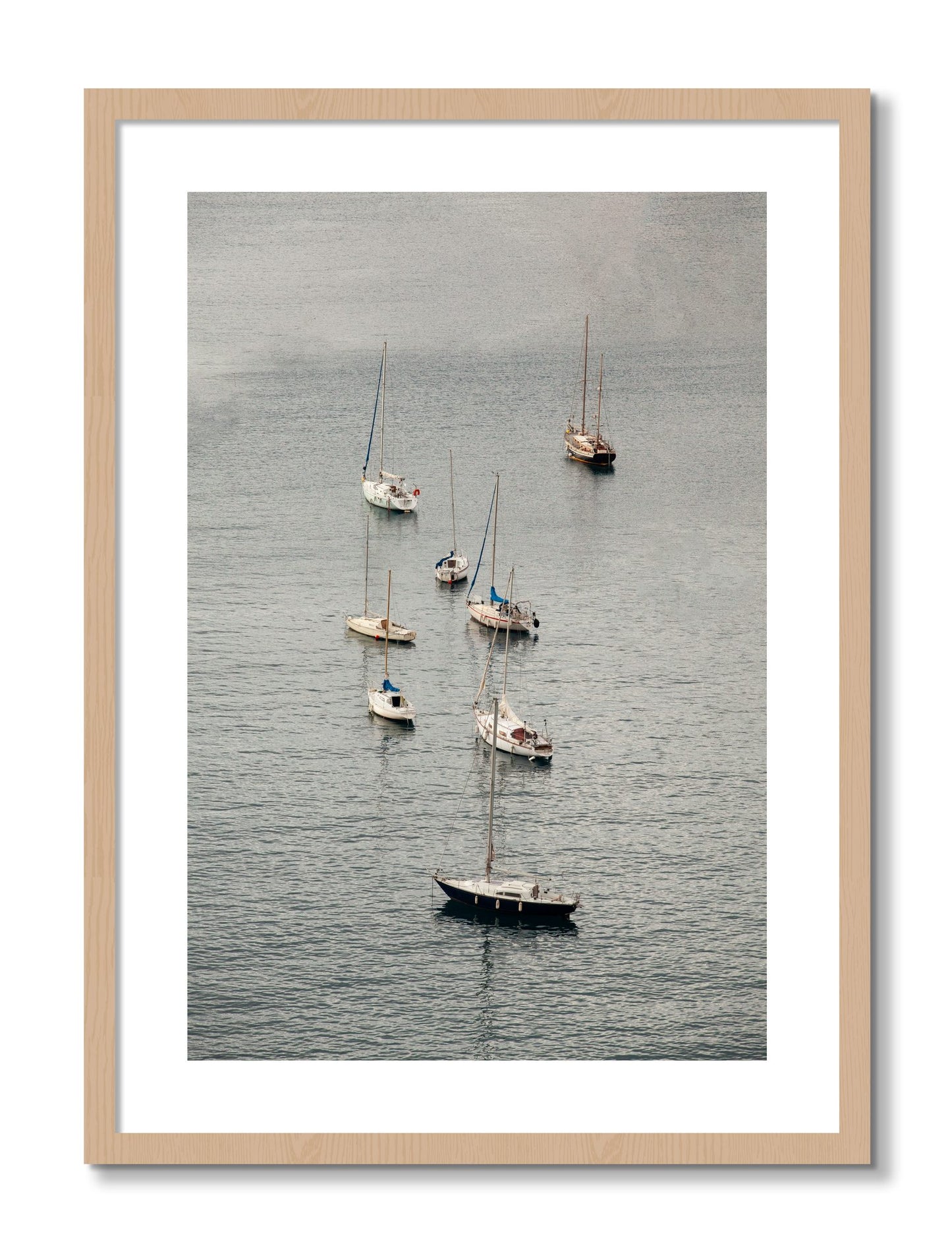 Framed photograph of Anchored by Dylan Ozanich, Oak frame, Borders