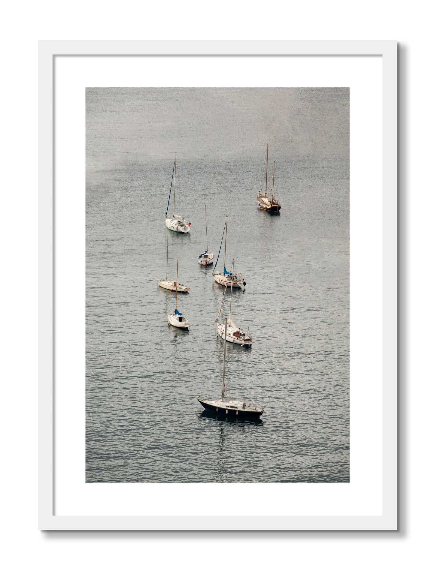 Framed photograph of Anchored by Dylan Ozanich, White frame, Borders