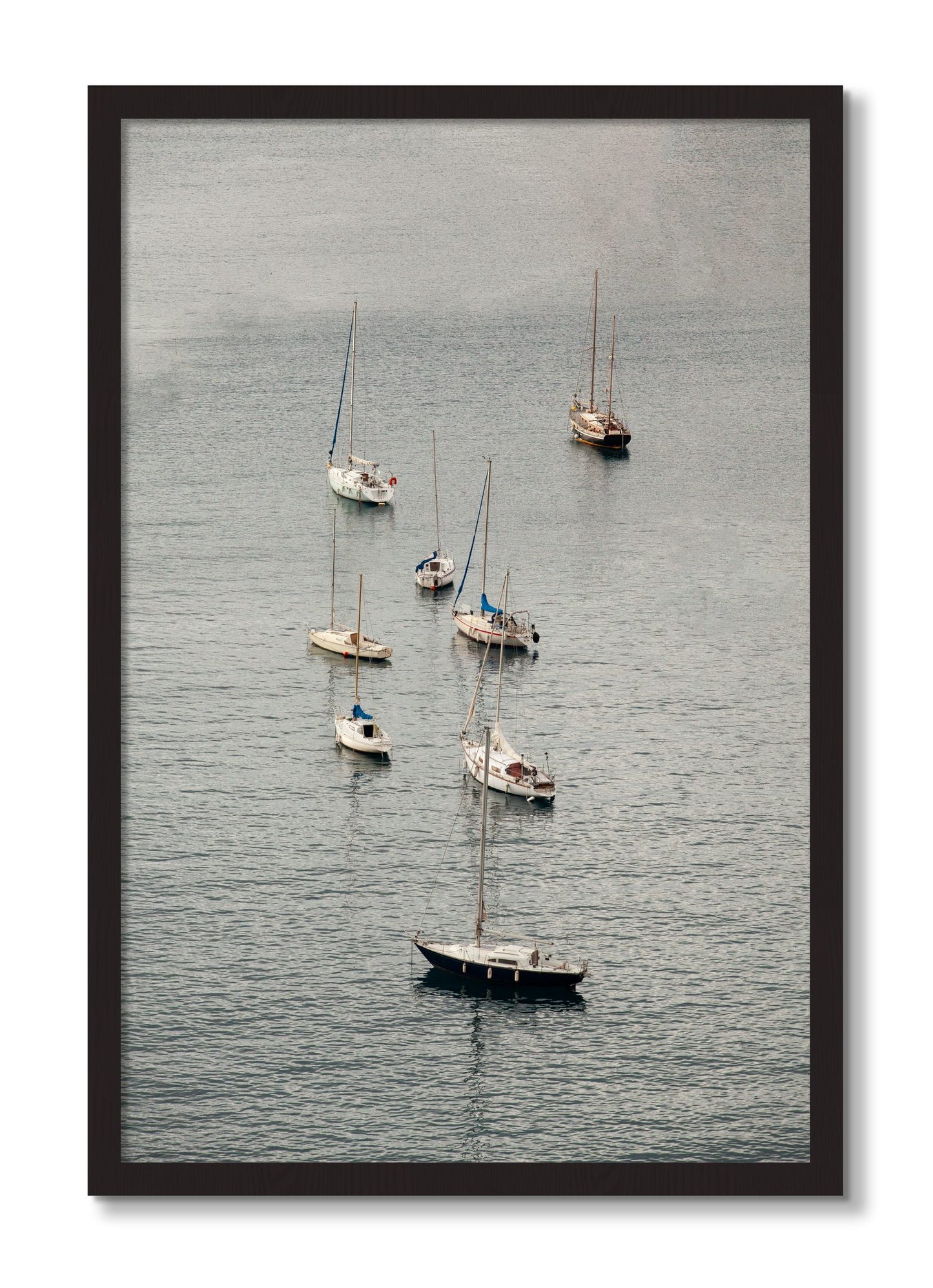 Framed photograph of Anchored by Dylan Ozanich, Black Walnut frame, Full Bleed