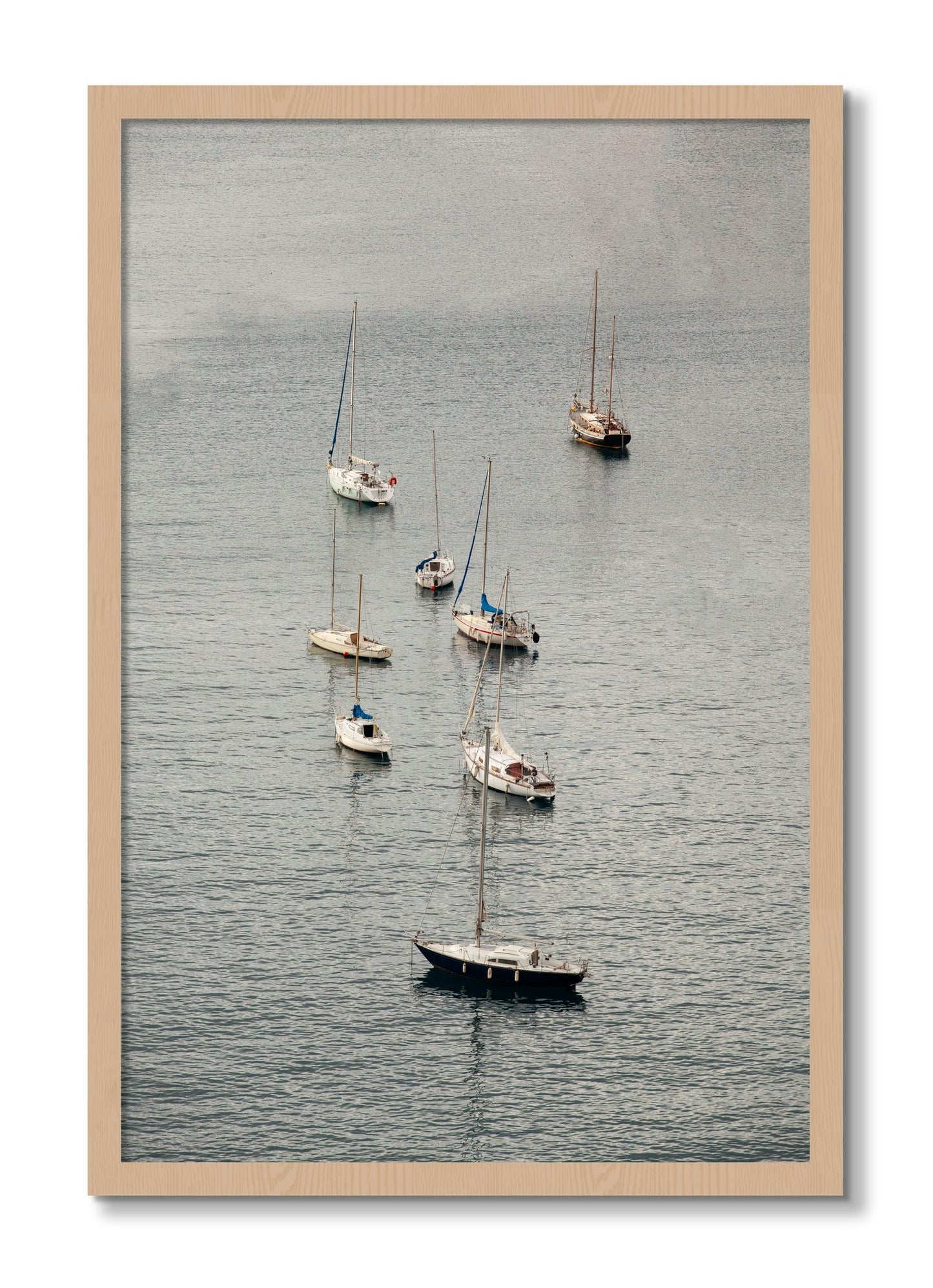 Framed photograph of Anchored by Dylan Ozanich, Oak frame, Full Bleed