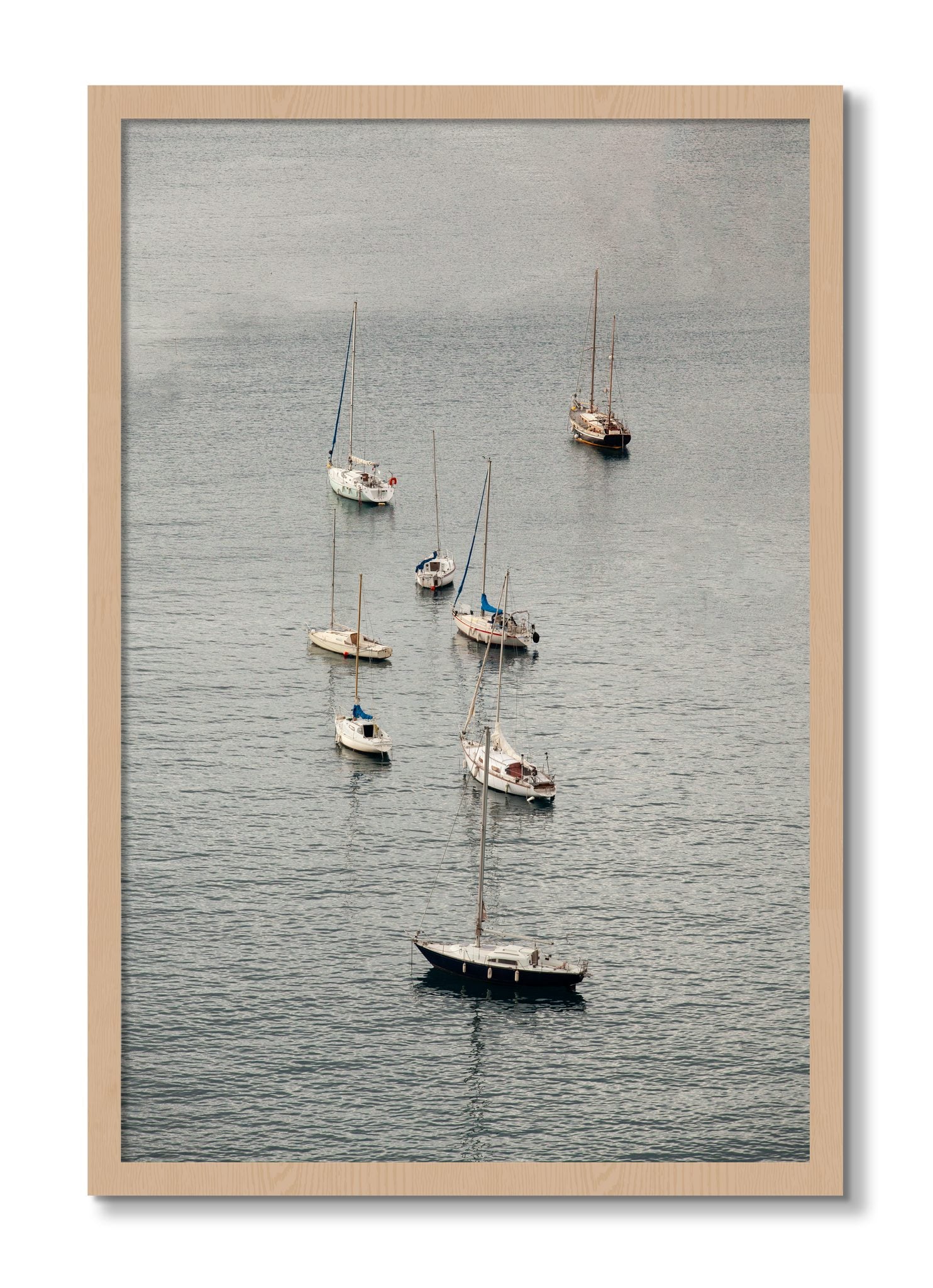 Framed photograph of Anchored by Dylan Ozanich, Oak frame, Full Bleed
