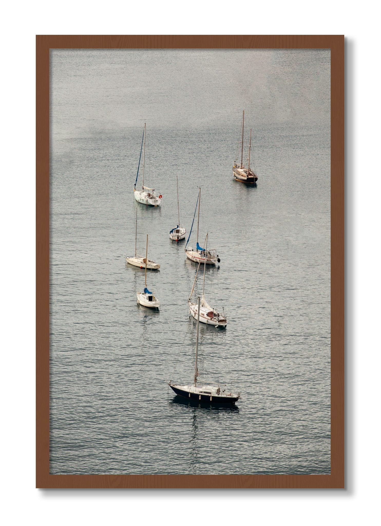 Framed photograph of Anchored by Dylan Ozanich, Walnut frame, Full Bleed